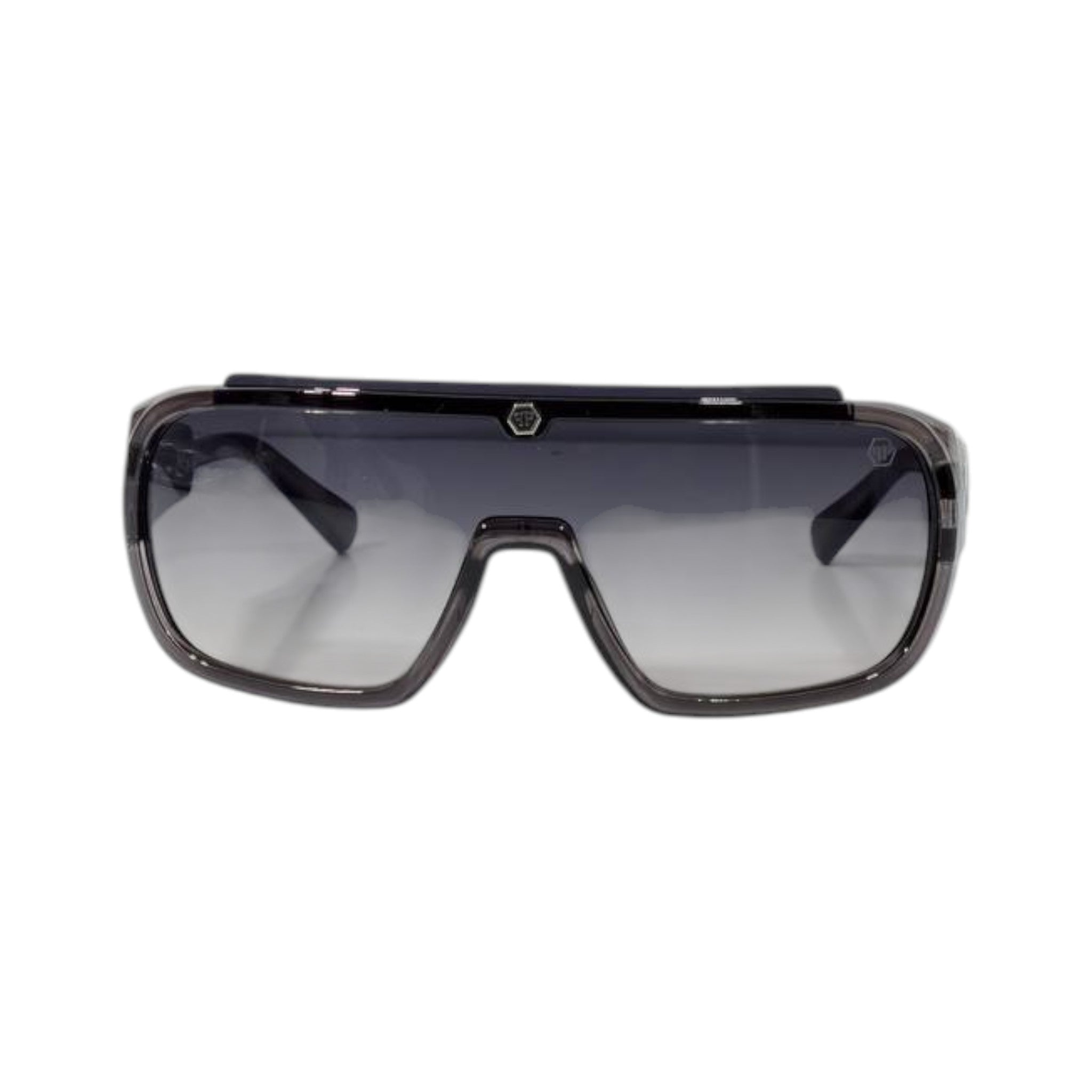 🕶️ Philipp Plein Oversized Shield Sunglasses – Smoke Grey Edition