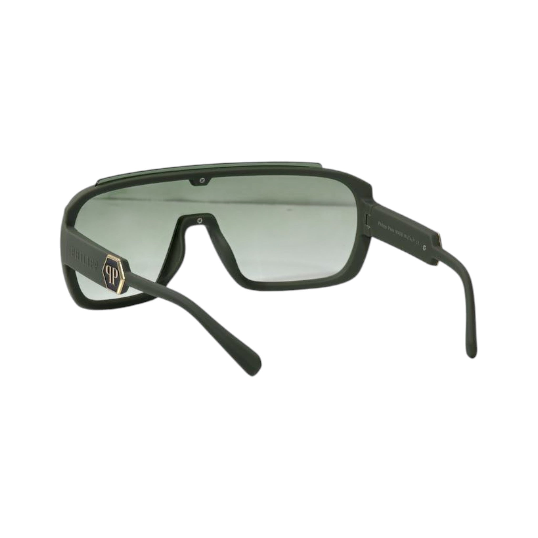 🕶️ Philipp Plein Shield Sunglasses – Olive Green Luxury Edition