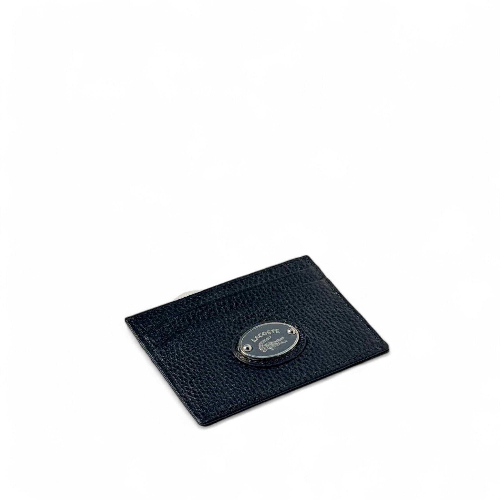 Lacoste Signature Black Leather Card Holder 🐊🖤