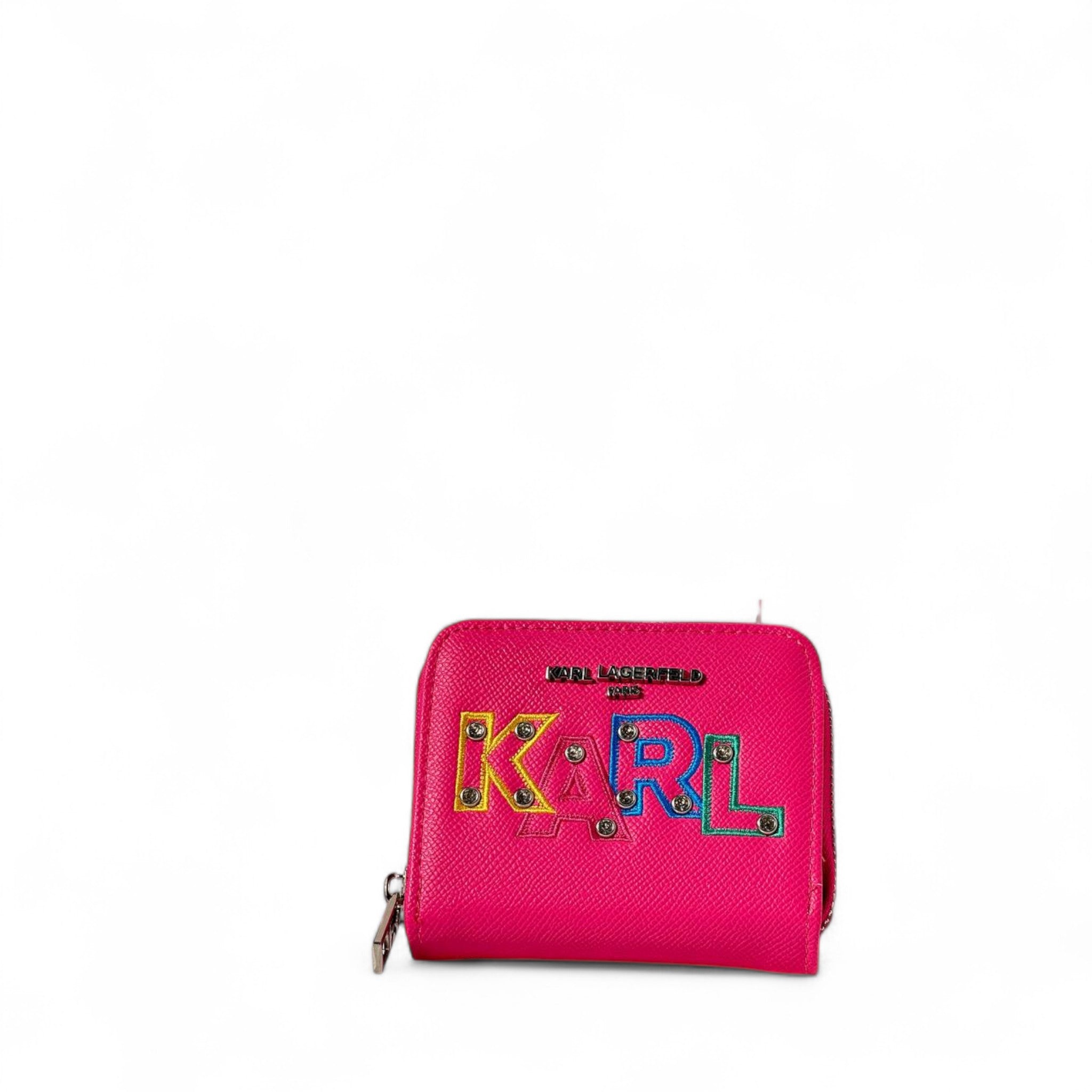 KARL LAGERFELD Pink Mini Wallet – Vibrant Designer Charm 💖🌈