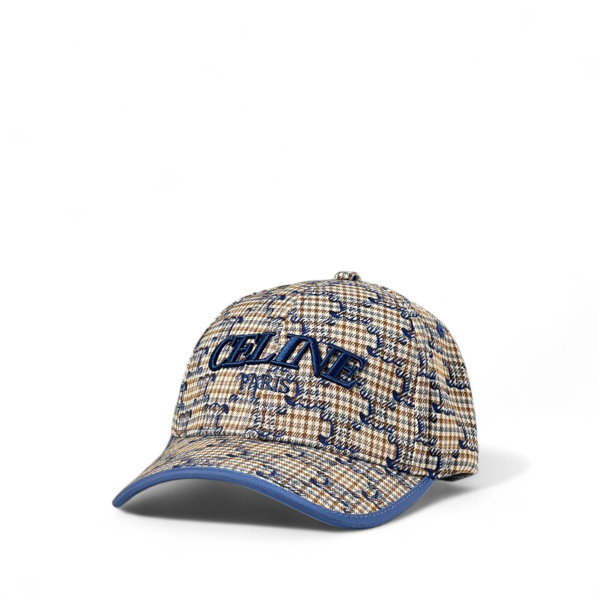 🧢 CELINE-Inspired Tweed Plaid Cap – Heritage Style with Parisian Edge 🇫🇷✨