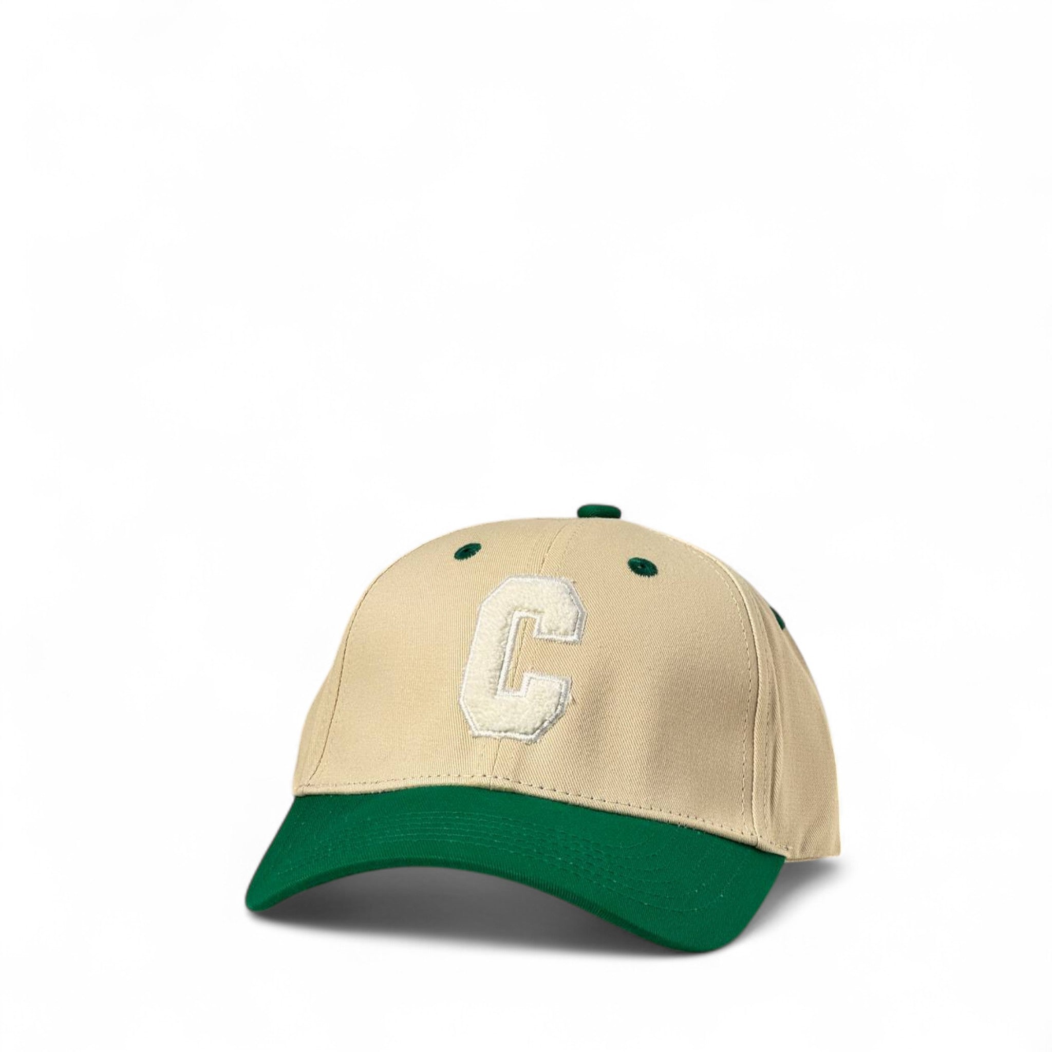 ๐งข CELINE-Inspired Varsity Cap โ Retro Sport Style in Beige & Green ๐ข๐