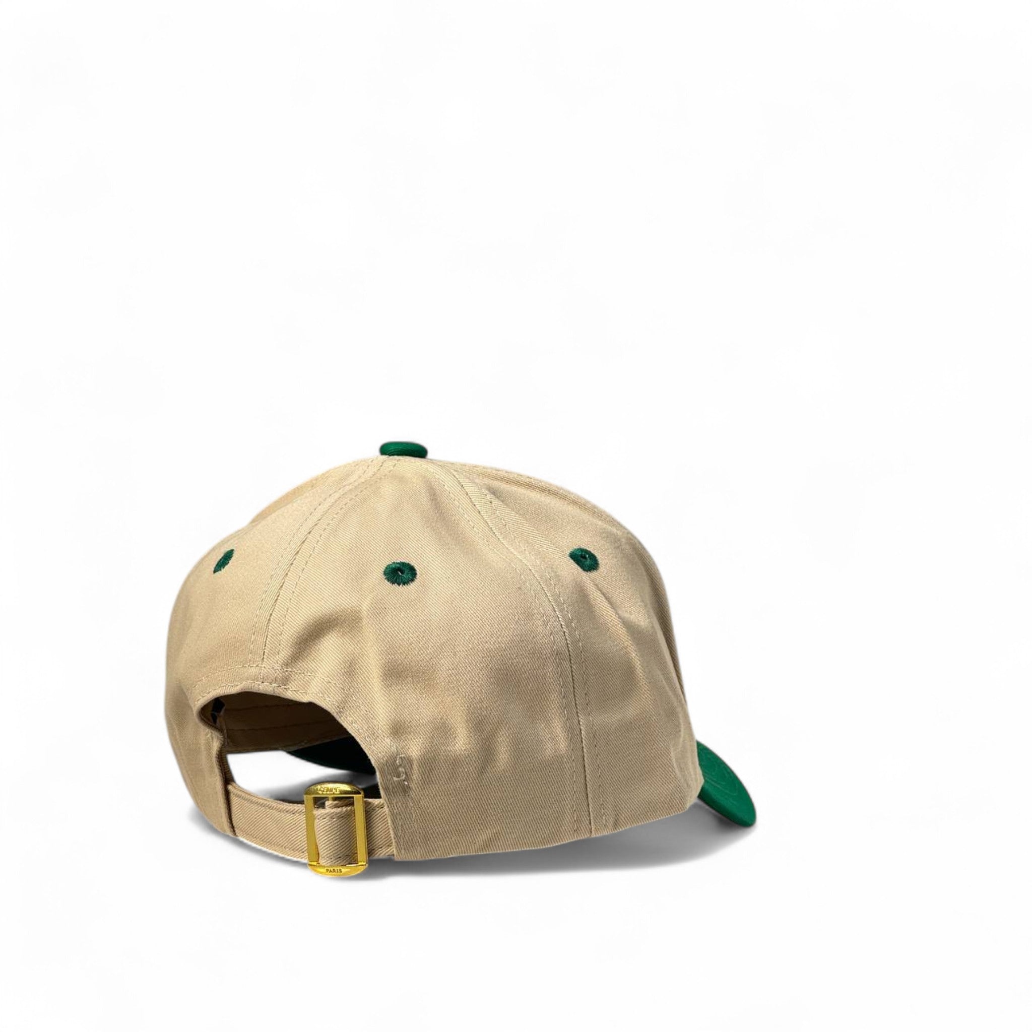 ๐งข CELINE-Inspired Varsity Cap โ Retro Sport Style in Beige & Green ๐ข๐