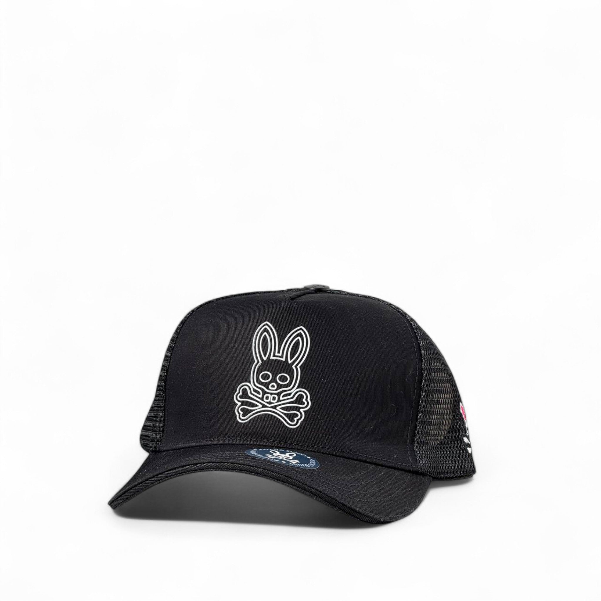 🖤 Black Psycho Bunny Trucker Cap – Street Cool Classic 🧢🐰
