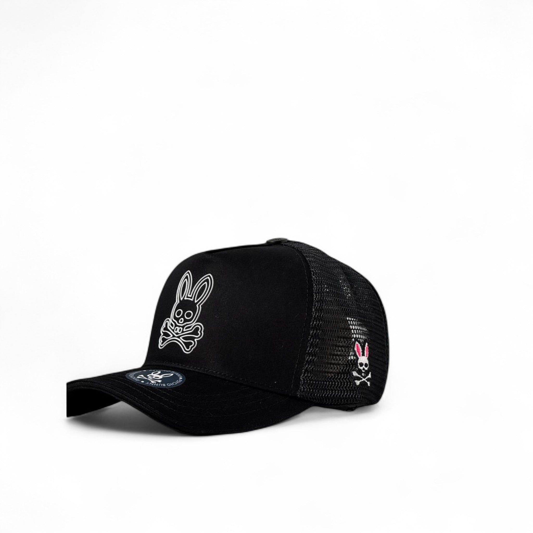 🖤 Black Psycho Bunny Trucker Cap – Street Cool Classic 🧢🐰