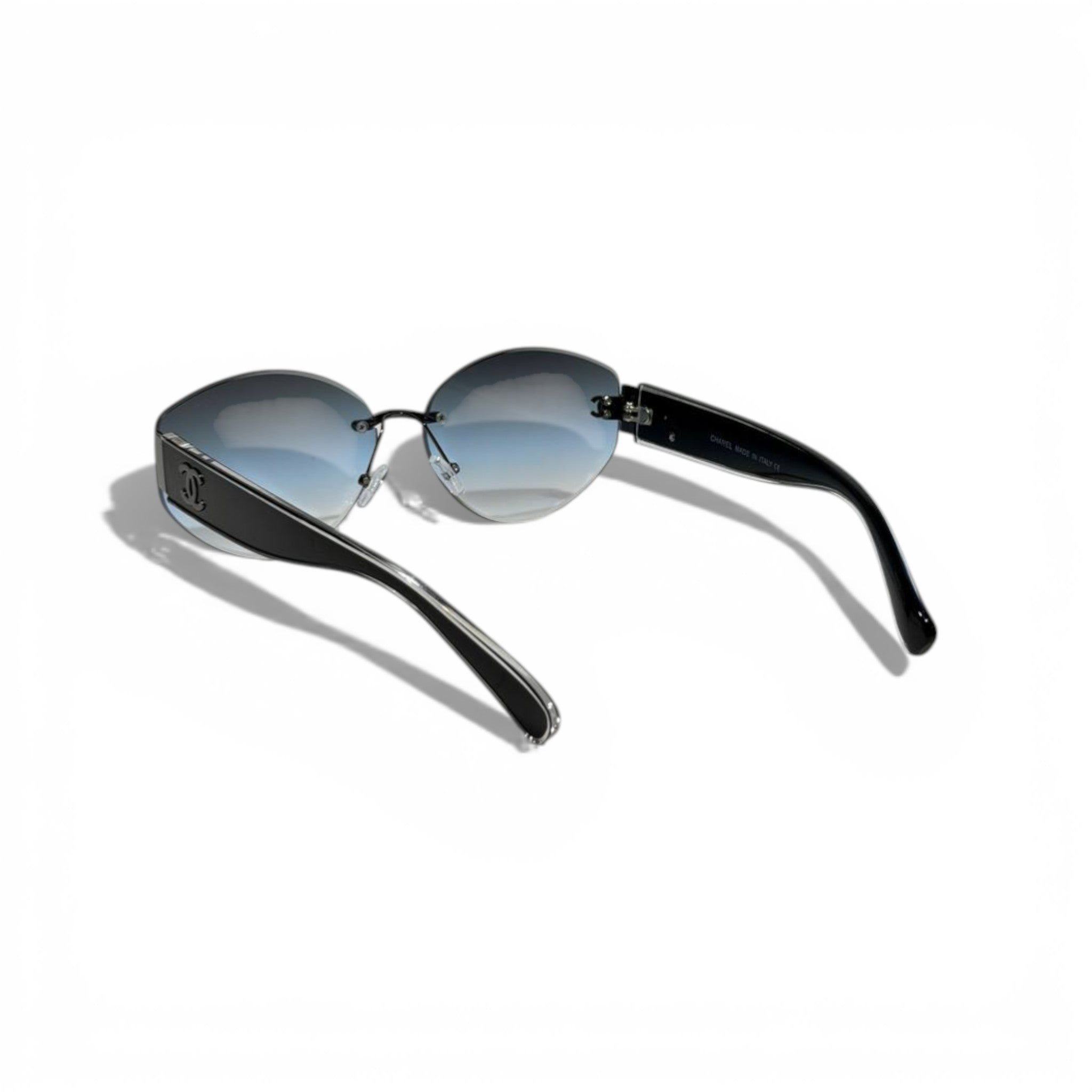 Chanel CC Rimless Gradient Sunglasses – Black Luxury Designer Eyewear 🕶️✨