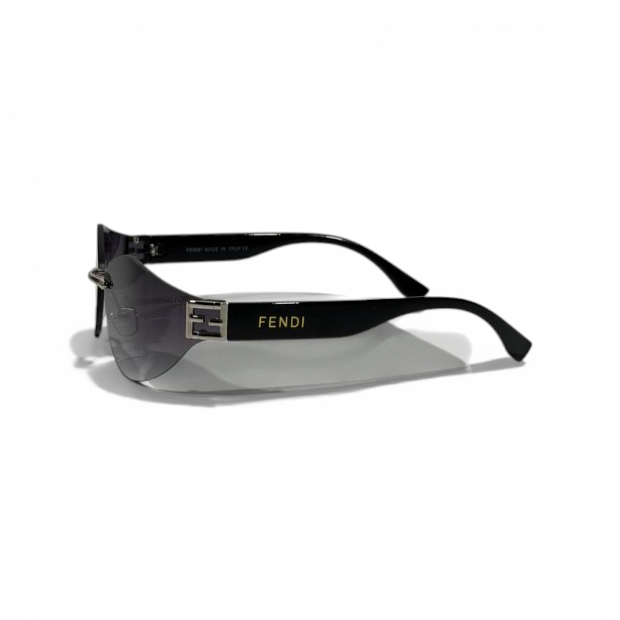 Fendi Rimless Shield Sunglasses – Black Luxury Designer Eyewear 🕶️✨