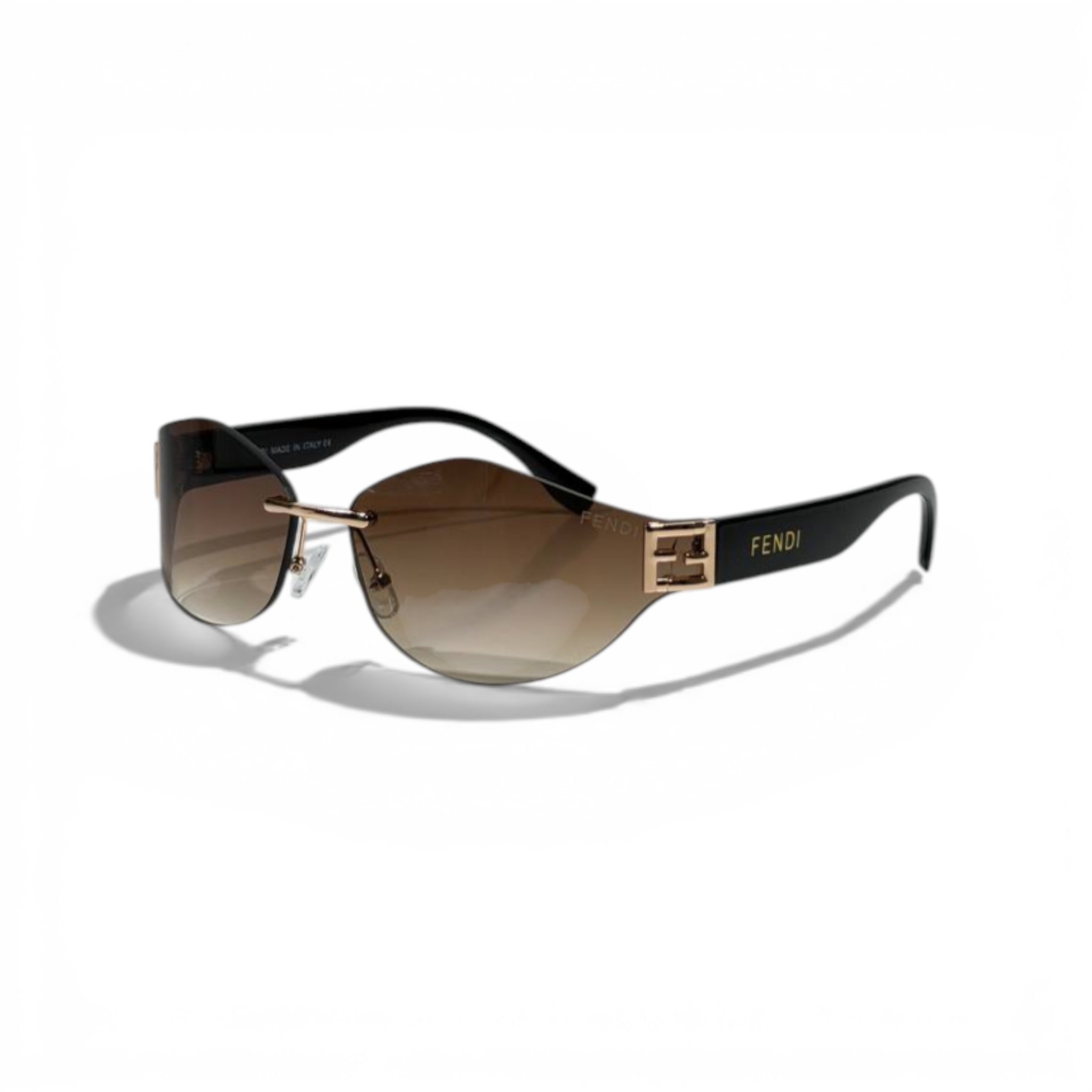 Fendi Rimless Shield Sunglasses – Brown Gradient Luxury Designer Eyewear 🕶️✨