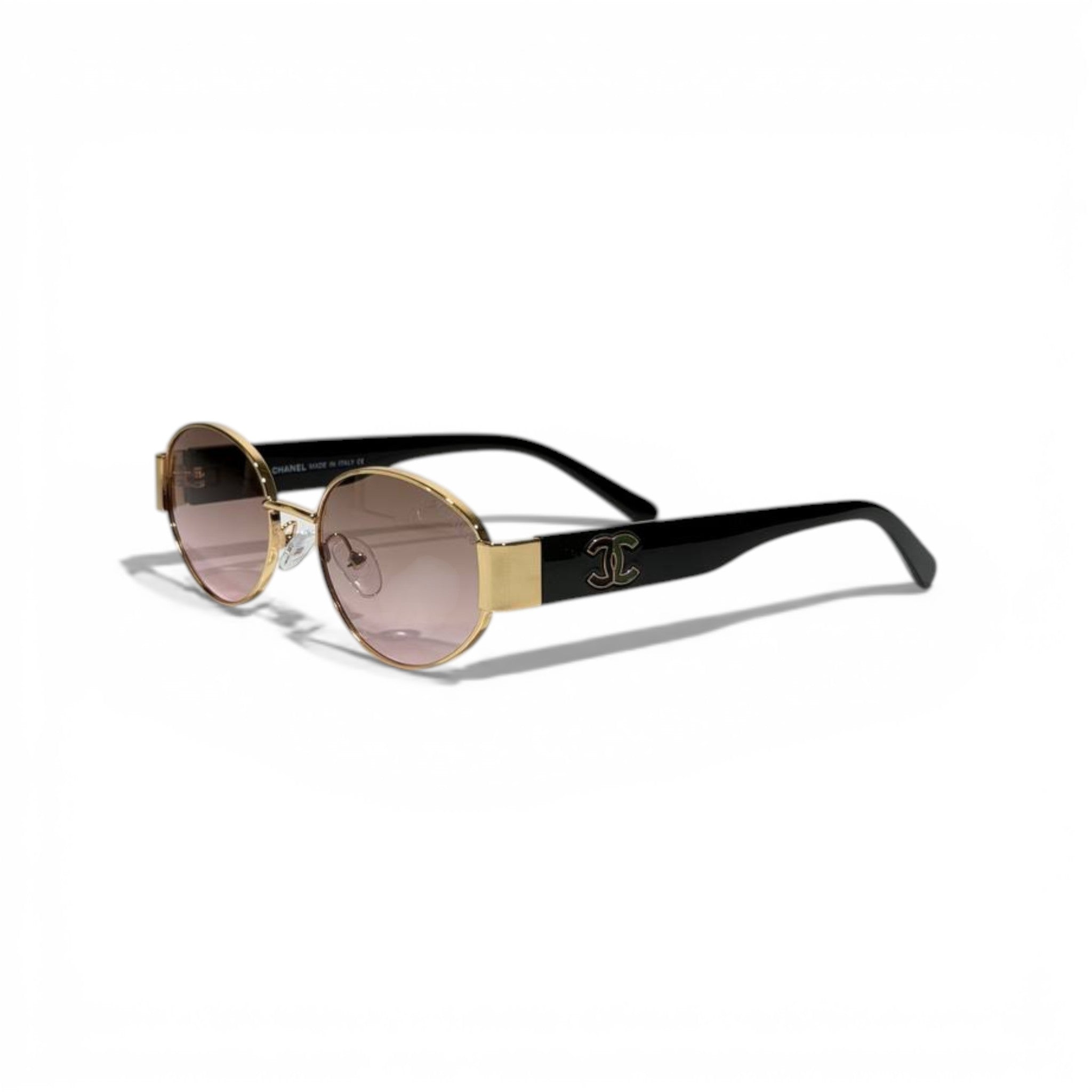 Chanel CC Round Sunglasses – Gold Frame Pink Gradient Luxury Eyewear 🕶️✨