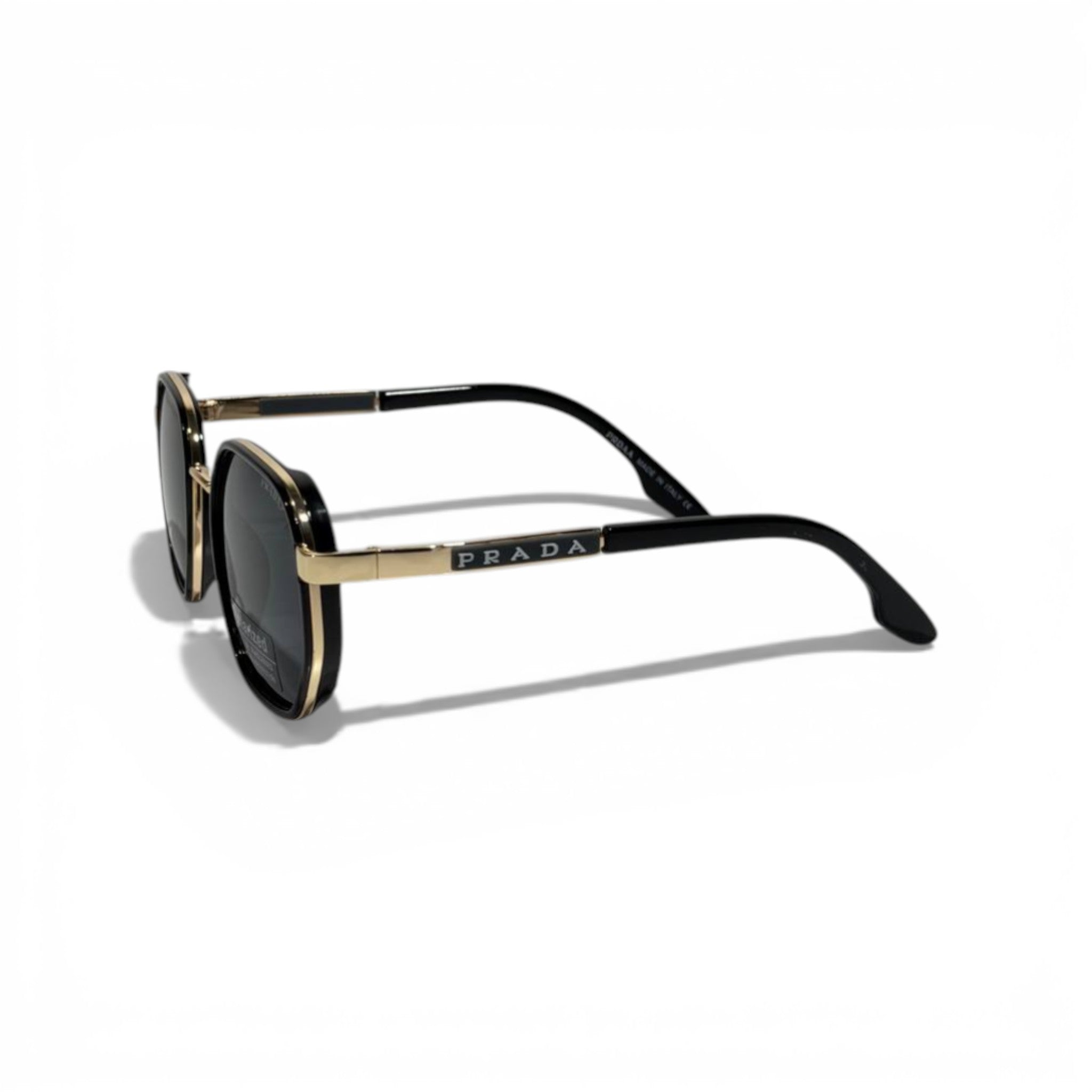 Prada Polarized Round Sunglasses 🕶️💎 | Black & Gold Luxury Designer Shades 😎🔥 Premium Fashion