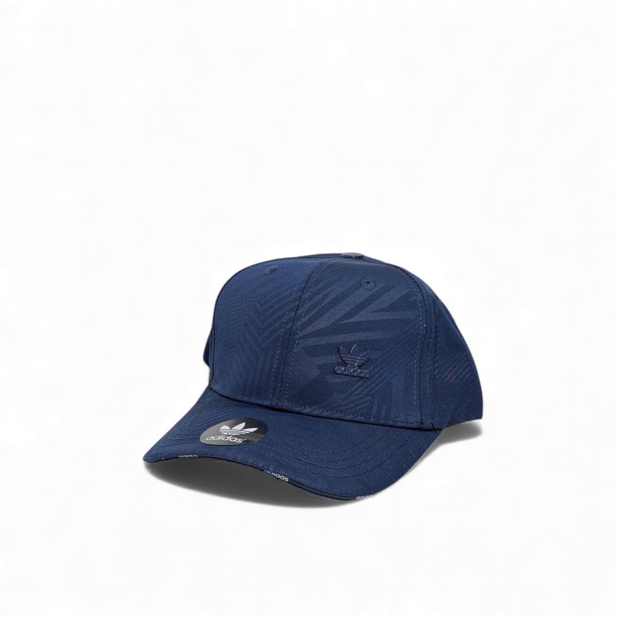 🧢 adidas Navy Shadow Pattern Cap – Trefoil Minimal Edition