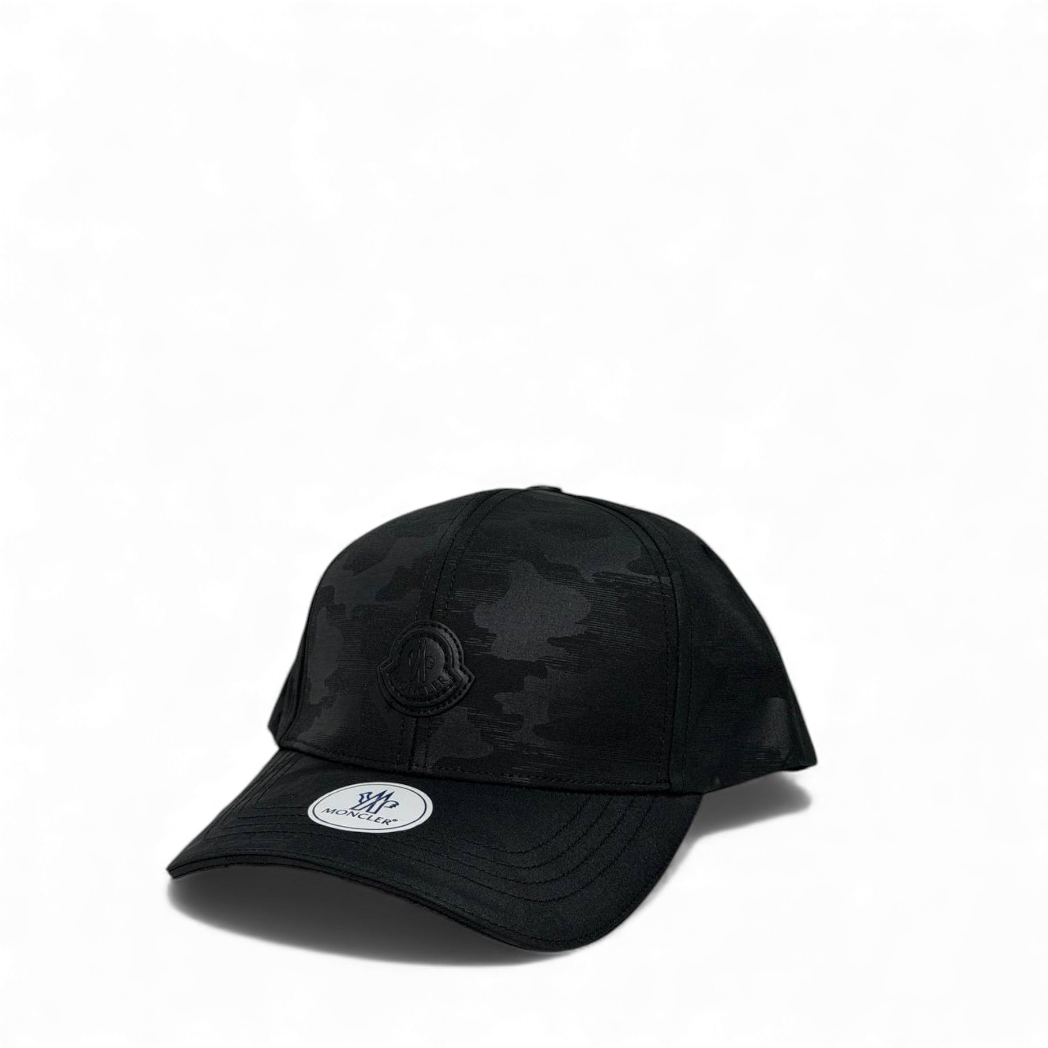š§¢ Moncler Black Camo Minimal Logo Cap ā Luxury Shadow Edition