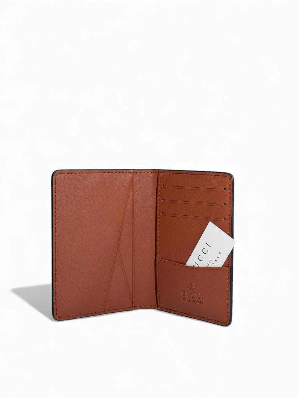 Gucci Brown Embossed Leather Card Holder 🤎✨ | Compact Luxury Wallet | Unisex