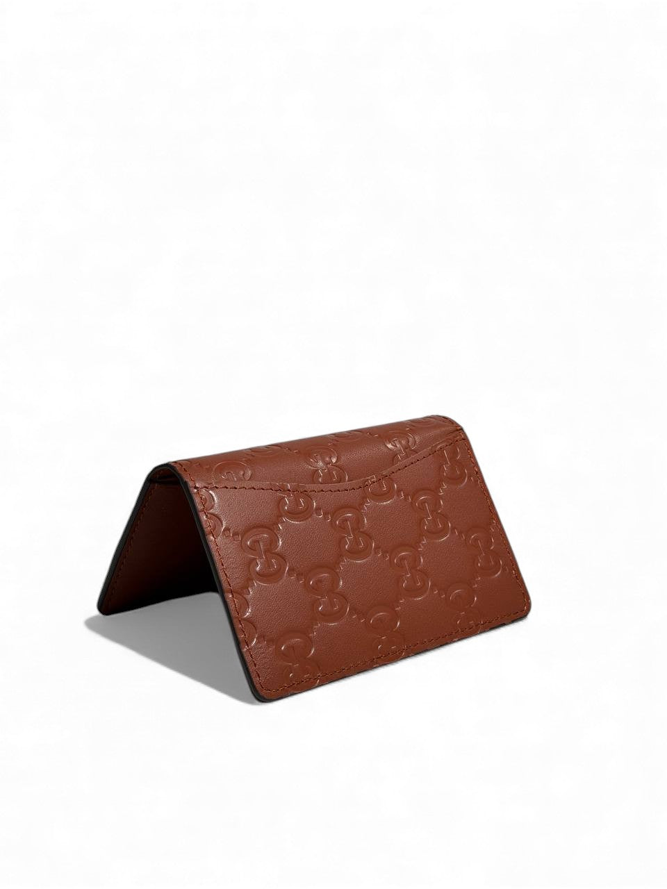 Gucci Brown Embossed Leather Card Holder 🤎✨ | Compact Luxury Wallet | Unisex