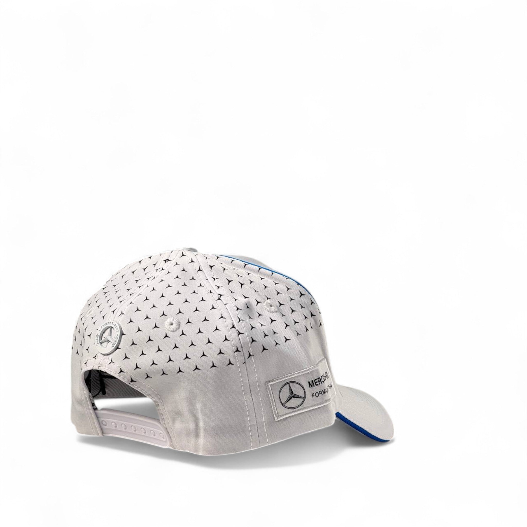 ⚪ Mercedes-Benz White & Blue Cap – Performance Elegance 🧢💙