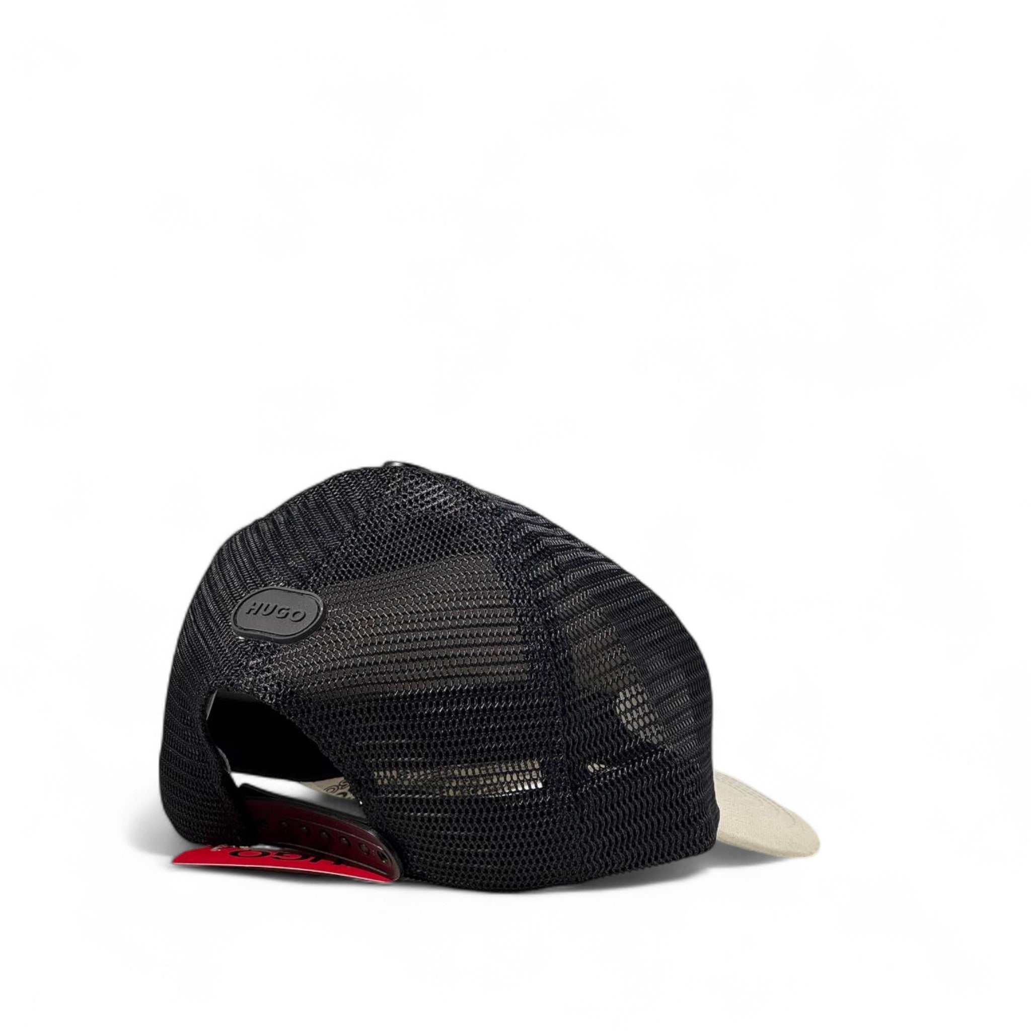 🧢 HUGO Beige Trucker Cap – Retro Mesh Style with Modern Attitude