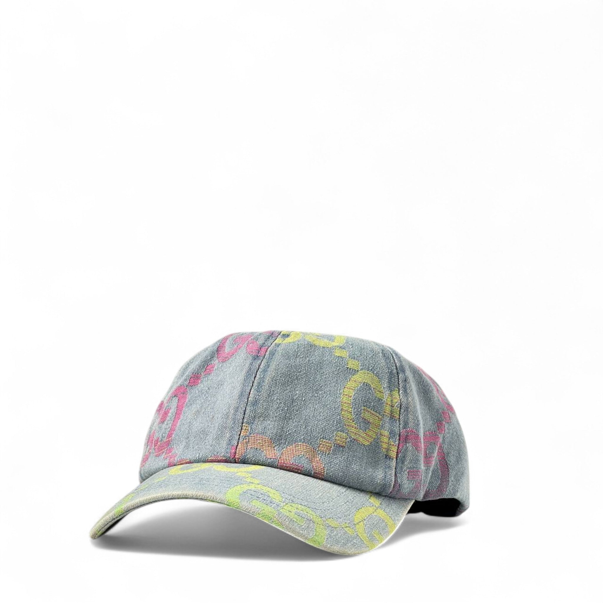 🧢 Gucci GG Multicolor Denim Baseball Cap – Luxury Meets Urban Edge