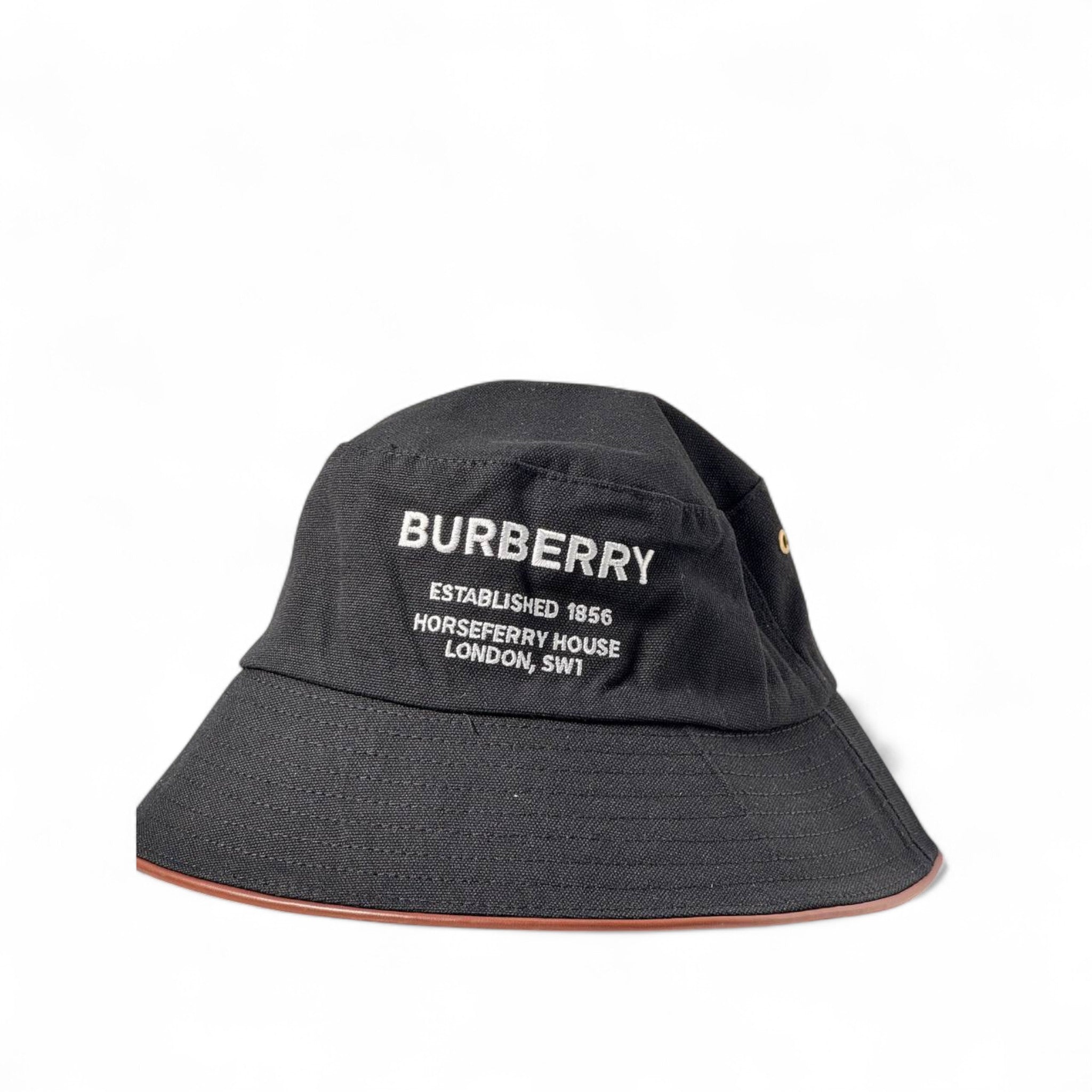 🖤 Burberry Black Bucket Hat – Horseferry House London Embroidery 🧢