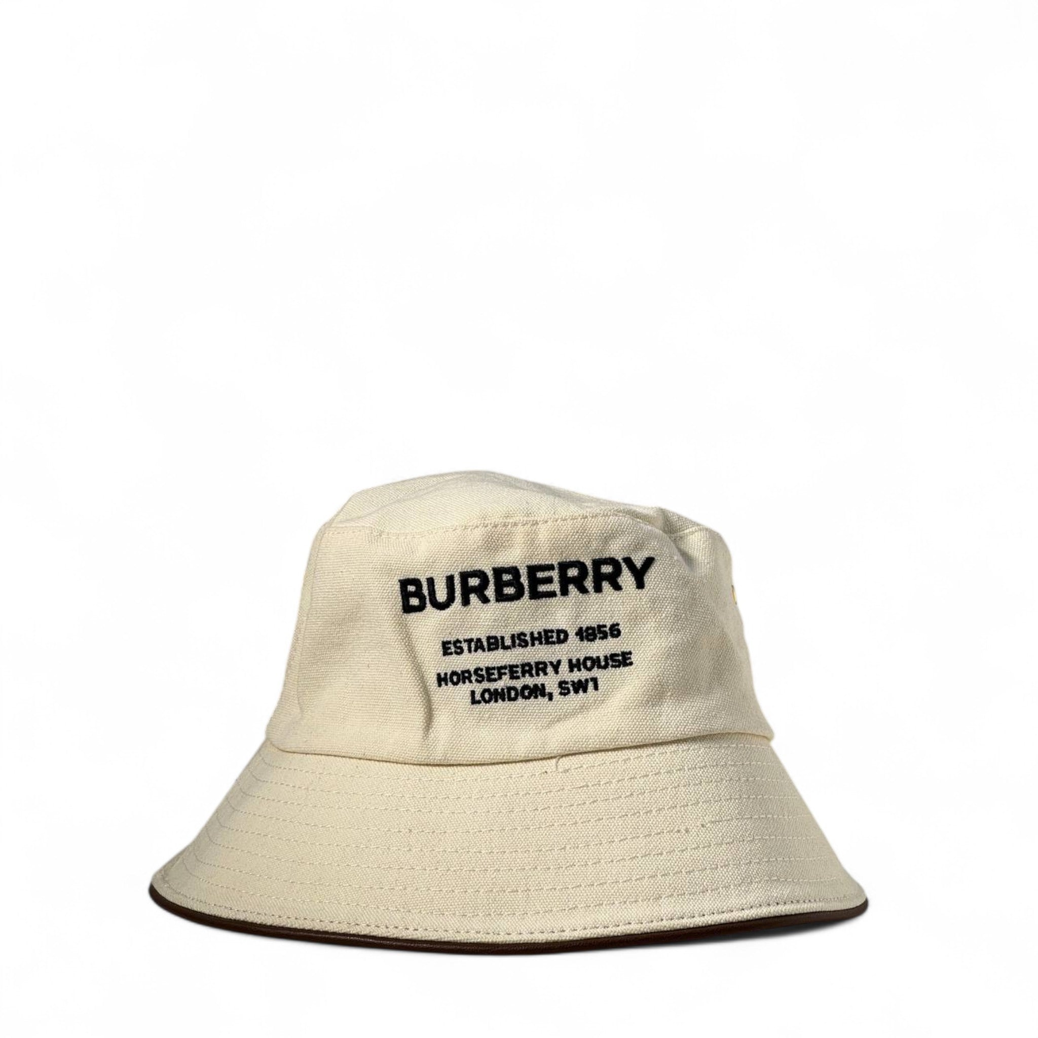 🤍 Burberry Beige Bucket Hat – Horseferry House London Embroidered 🧢