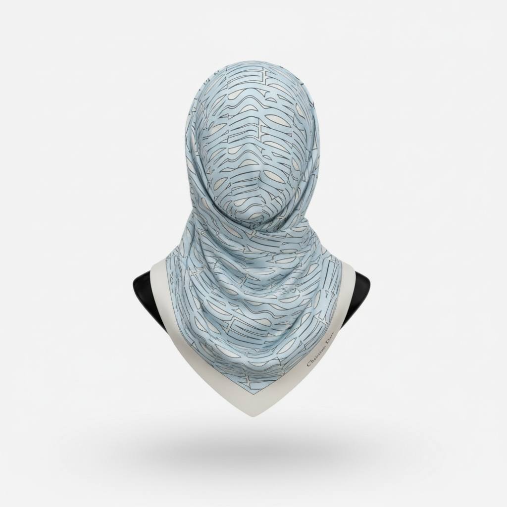 🩵 Christian Dior Monogram Scarf & Hijab – Elegant Designer Shawl ✨