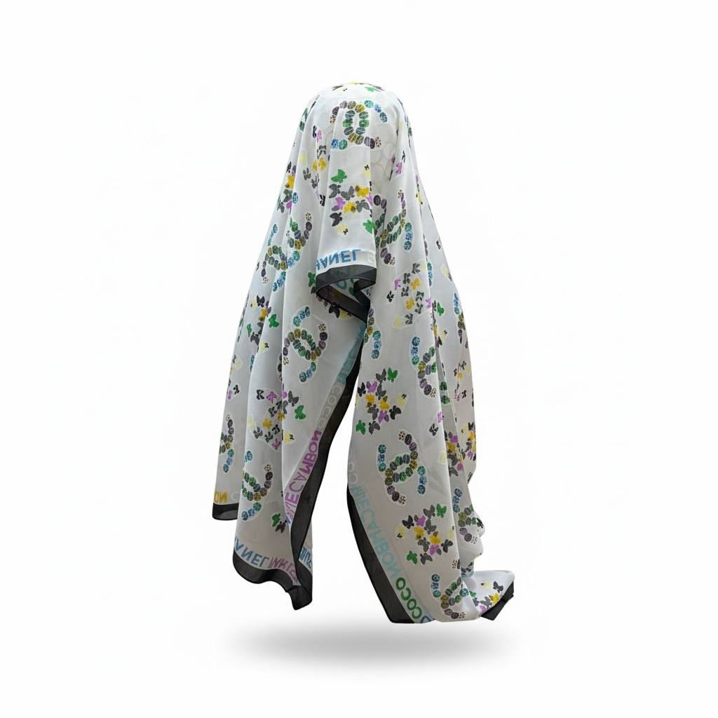🌸 Louis Vuitton Floral Monogram Scarf & Hijab – Elegant Designer Shawl ✨