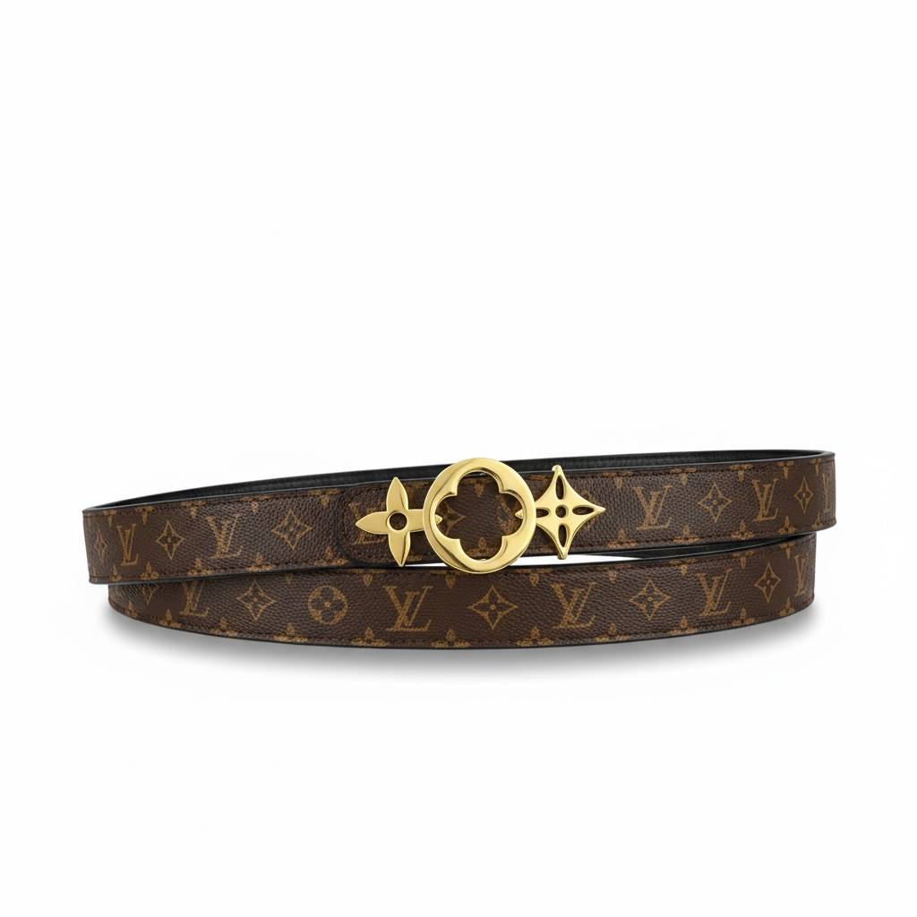 ✨ Louis Vuitton Monogram Belt – Classic LV Gold Buckle Luxury Belt 🤎