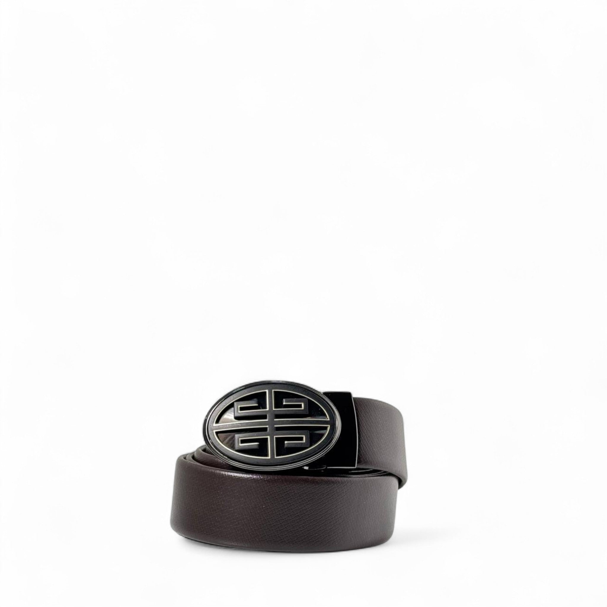 🤎 Givenchy Brown Leather Belt – Signature Oval Buckle (135 cm) 🤎