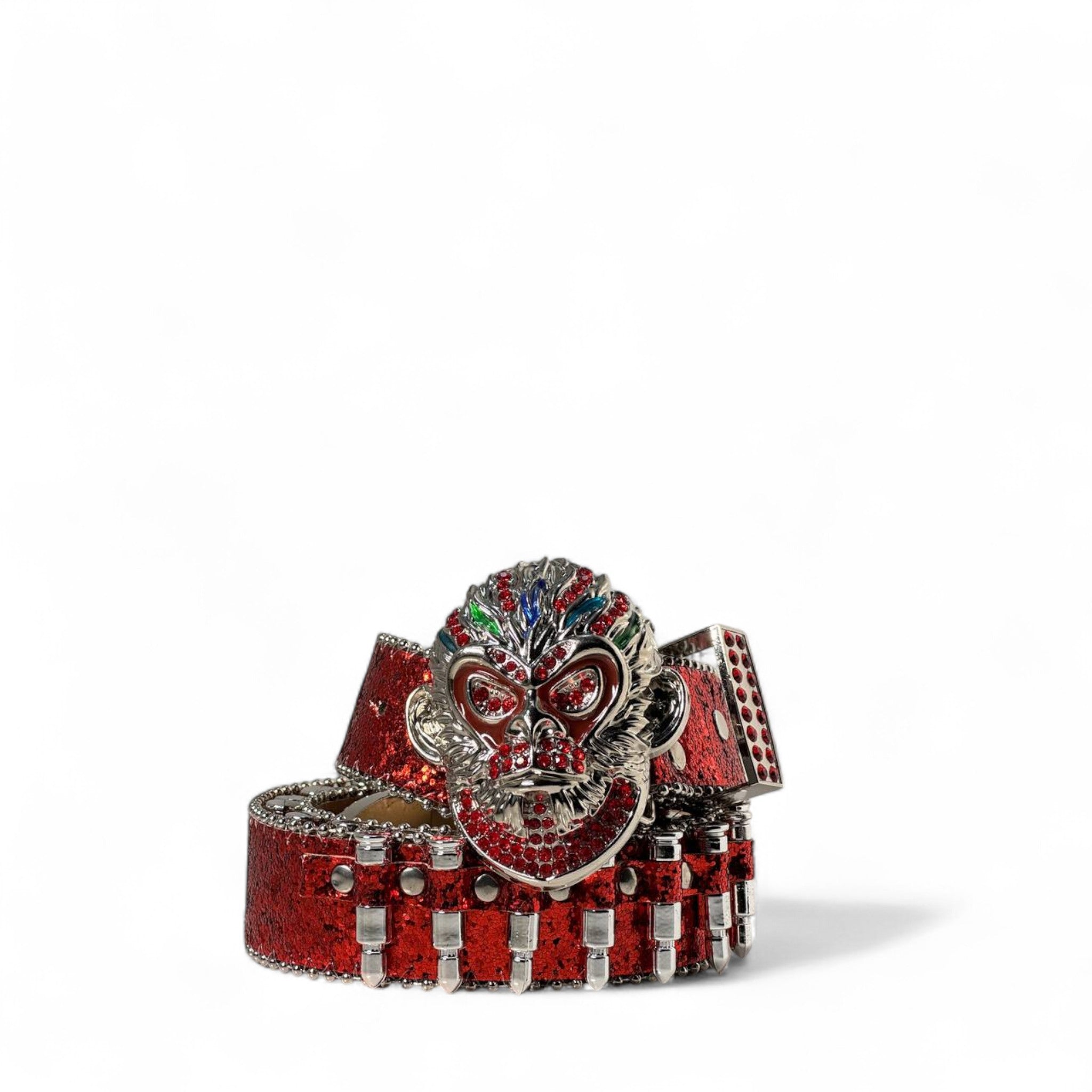 🔥 Red Crystal Monkey Belt – 120 cm | Street Royalty Vibes