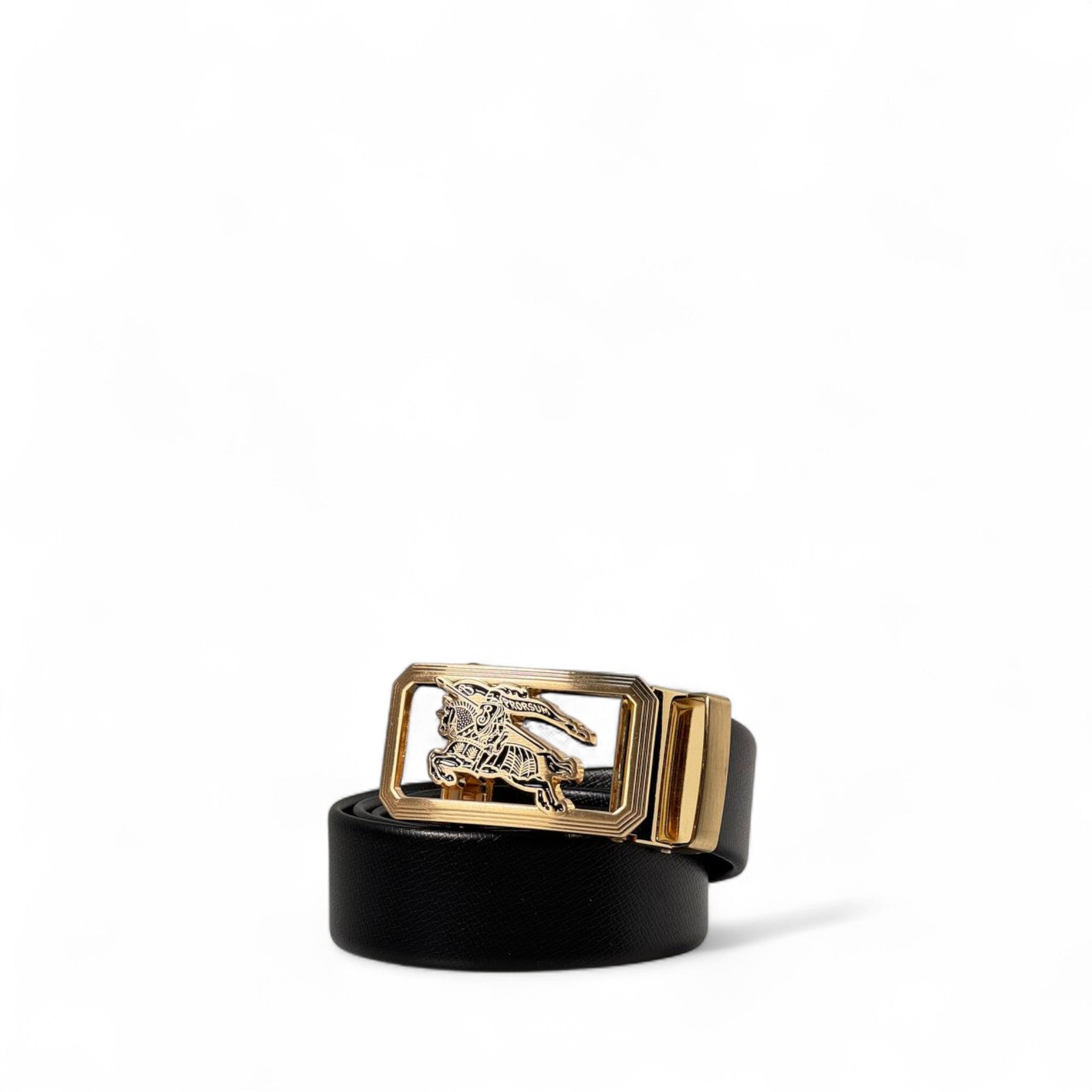 š Burberry-Inspired Pegasus Buckle Belt ā 135cm | Double-Face Black & Brown | Statement Luxury