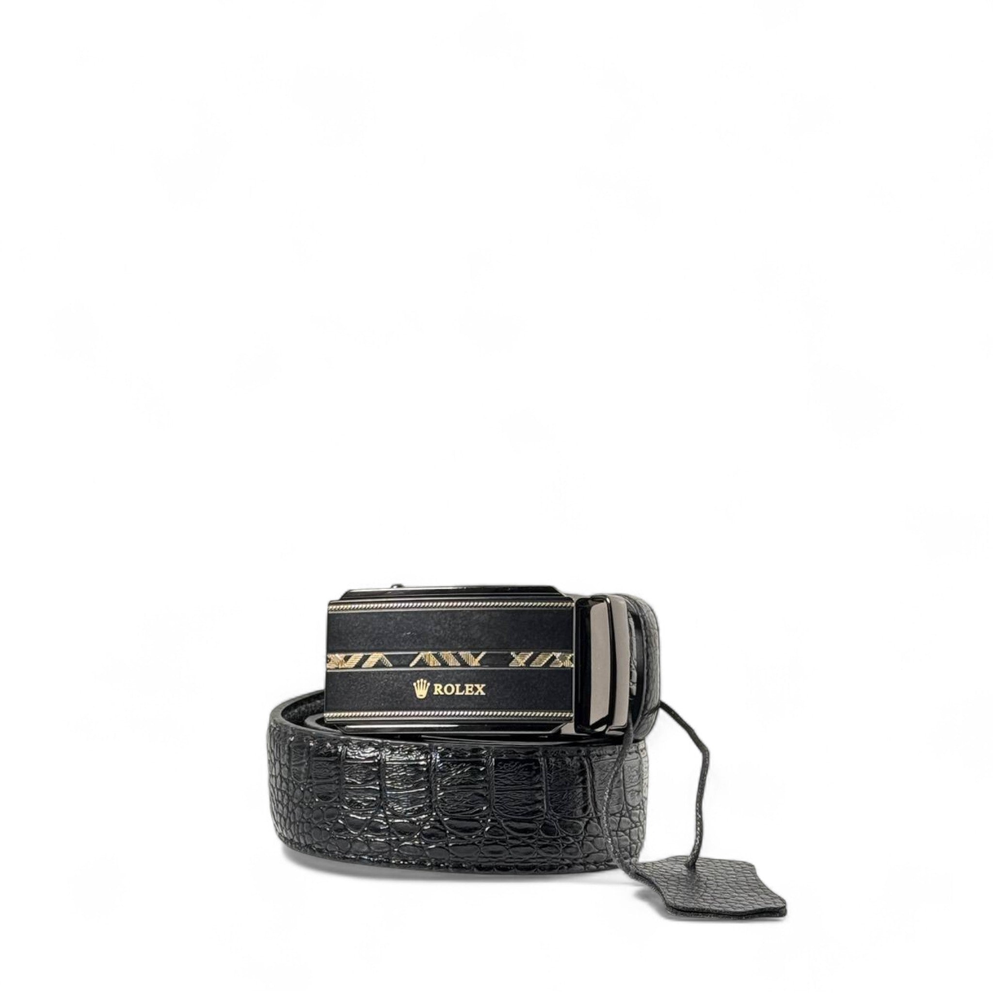 ๐ฅ Luxurious Rolex Black Croc Belt โ Bold Gold Buckle Elegance ๐ค๐