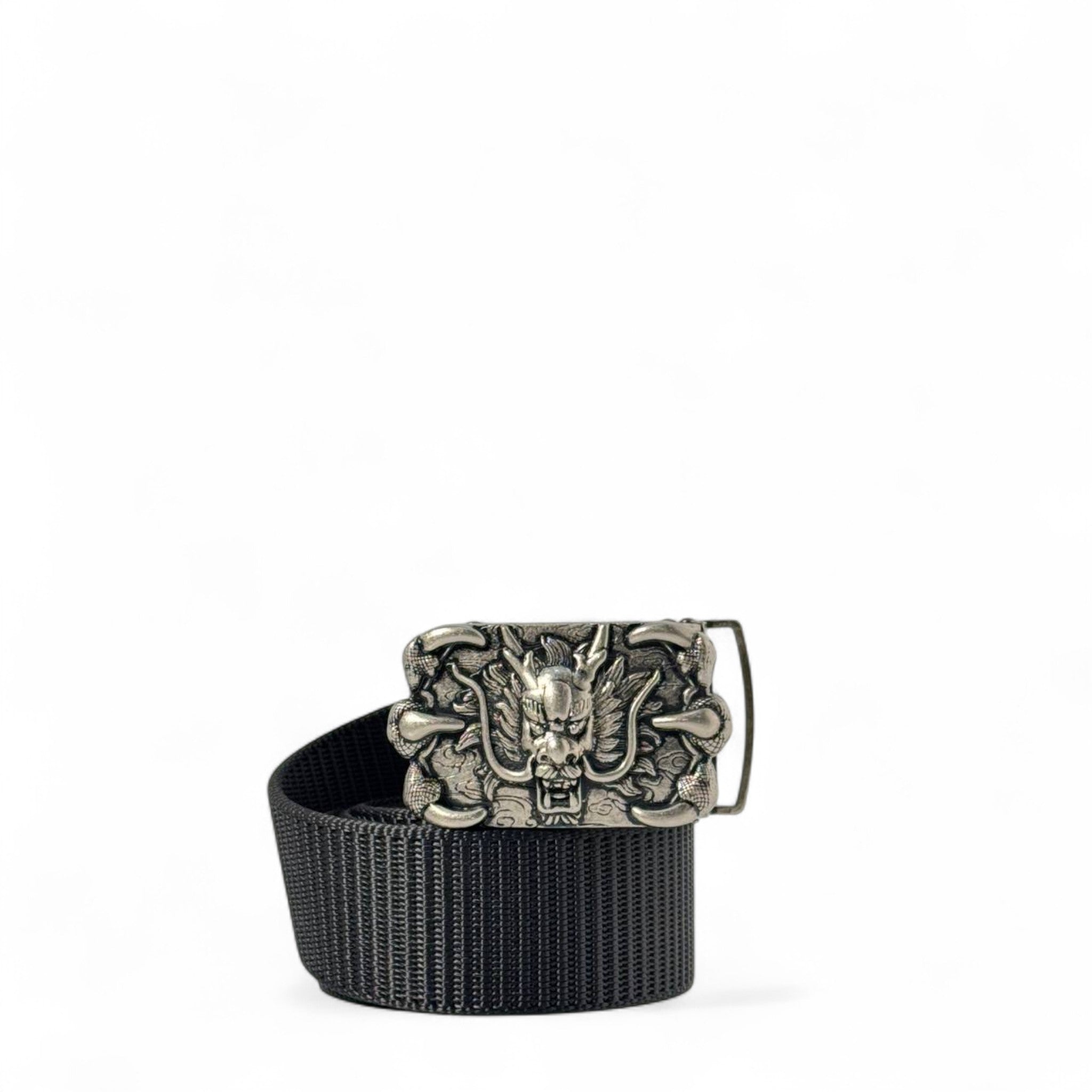 🐉 Black Dragon Tactical Belt – 125cm | Antique Warrior Buckle