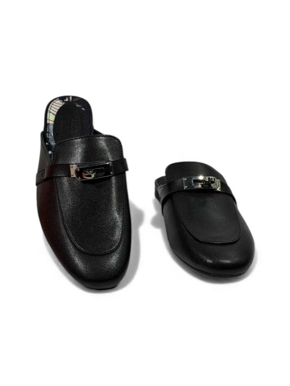 š„ HermĆØs-Inspired Leather Mules ā Black Luxury Edition š„