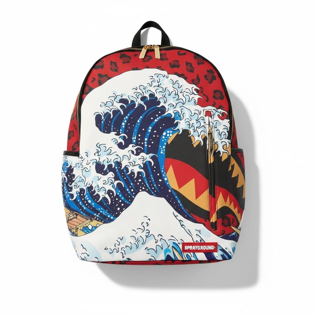 🔥 Sprayground Great Wave Shark Backpack – Limited Art Edition 🔥
