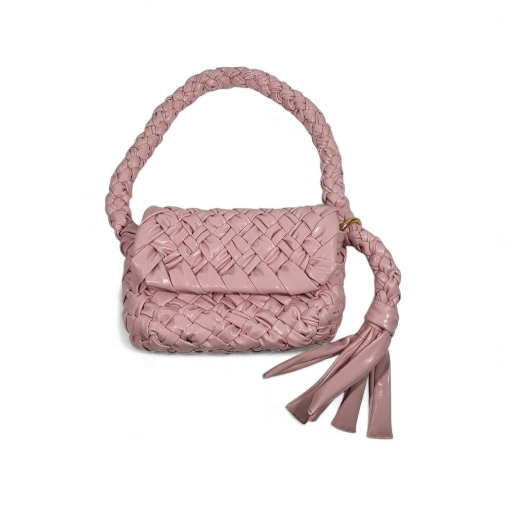 🔥 Bottega Veneta Handmade Woven Shoulder Bag – Pink Artisan Edition 🔥