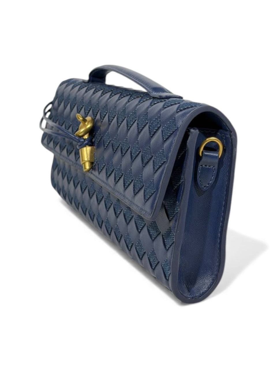 🔥 Bottega Veneta Inspired Woven Clutch – Navy Luxe Edition 🔥