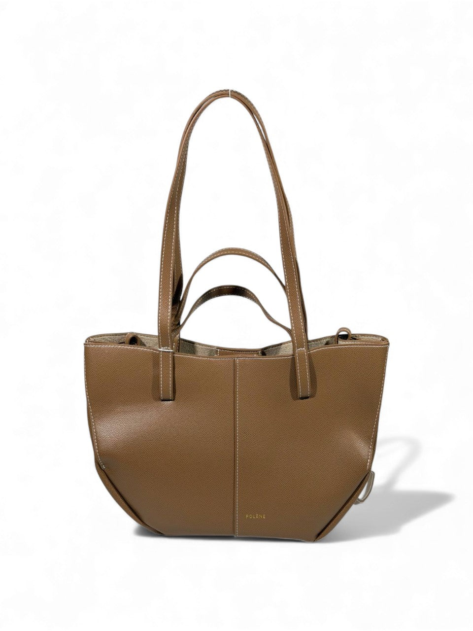 🔥 Polène Paris Inspired Tote Bag – Taupe Minimalist Edition (with Matching Pouch) 🔥