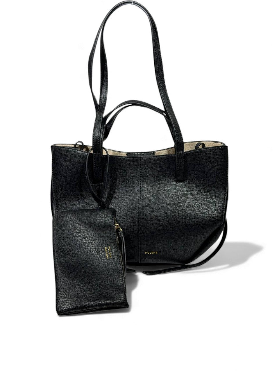 🔥 Polène Paris Inspired Tote Bag – Black Minimalist Edition (with Matching Pouch) 🔥