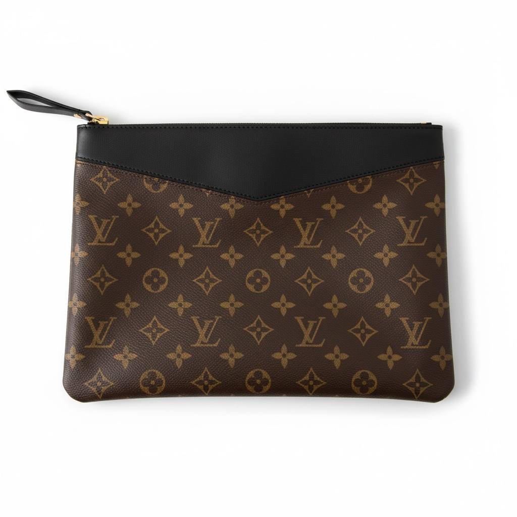 ✨ Louis Vuitton Monogram Black Trim Pouch – Luxury Designer Clutch ✨