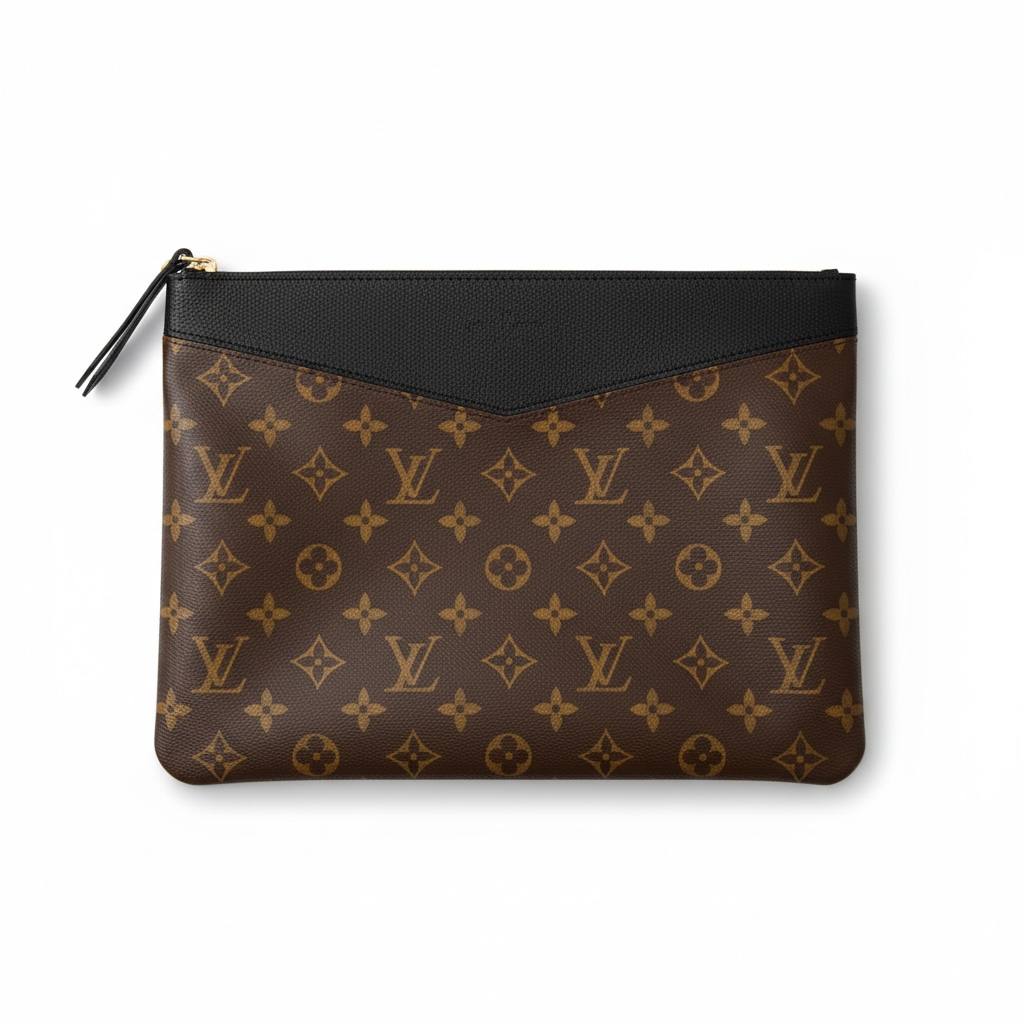 ✨ Louis Vuitton Monogram Black Trim Pouch – Luxury Designer Clutch ✨