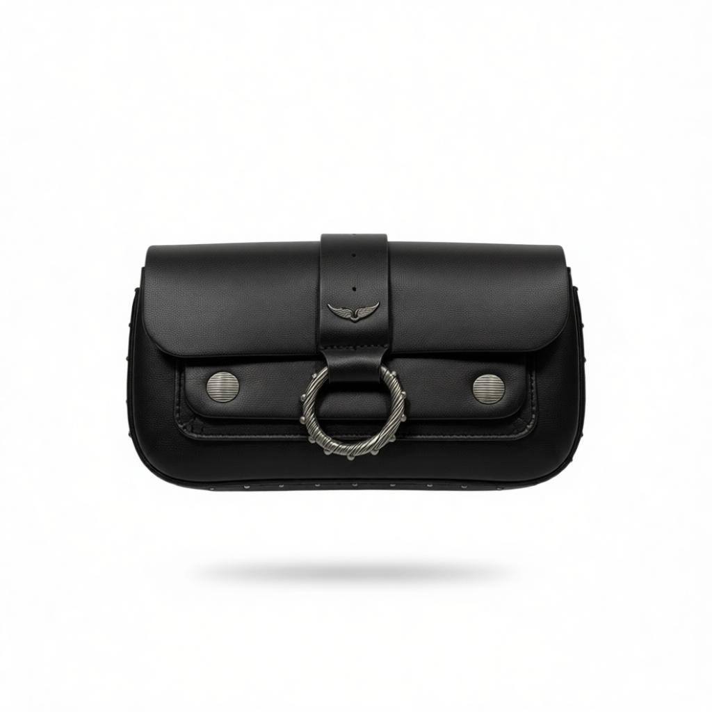 ✨ Zadig & Voltaire Rock Biker Mini Clutch – Black Leather ✨
