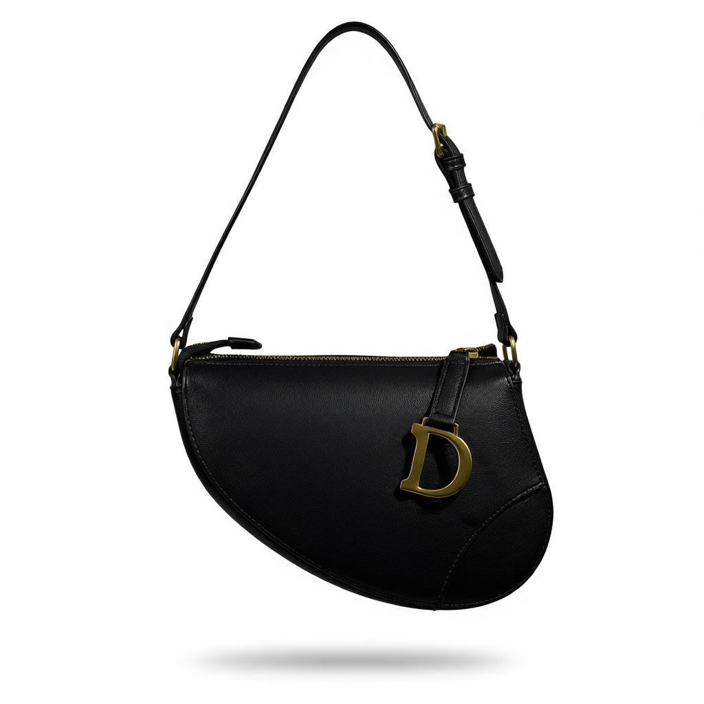 🔥 Dior Saddle Bag Inspired – Black Leather Edition 🖤✨