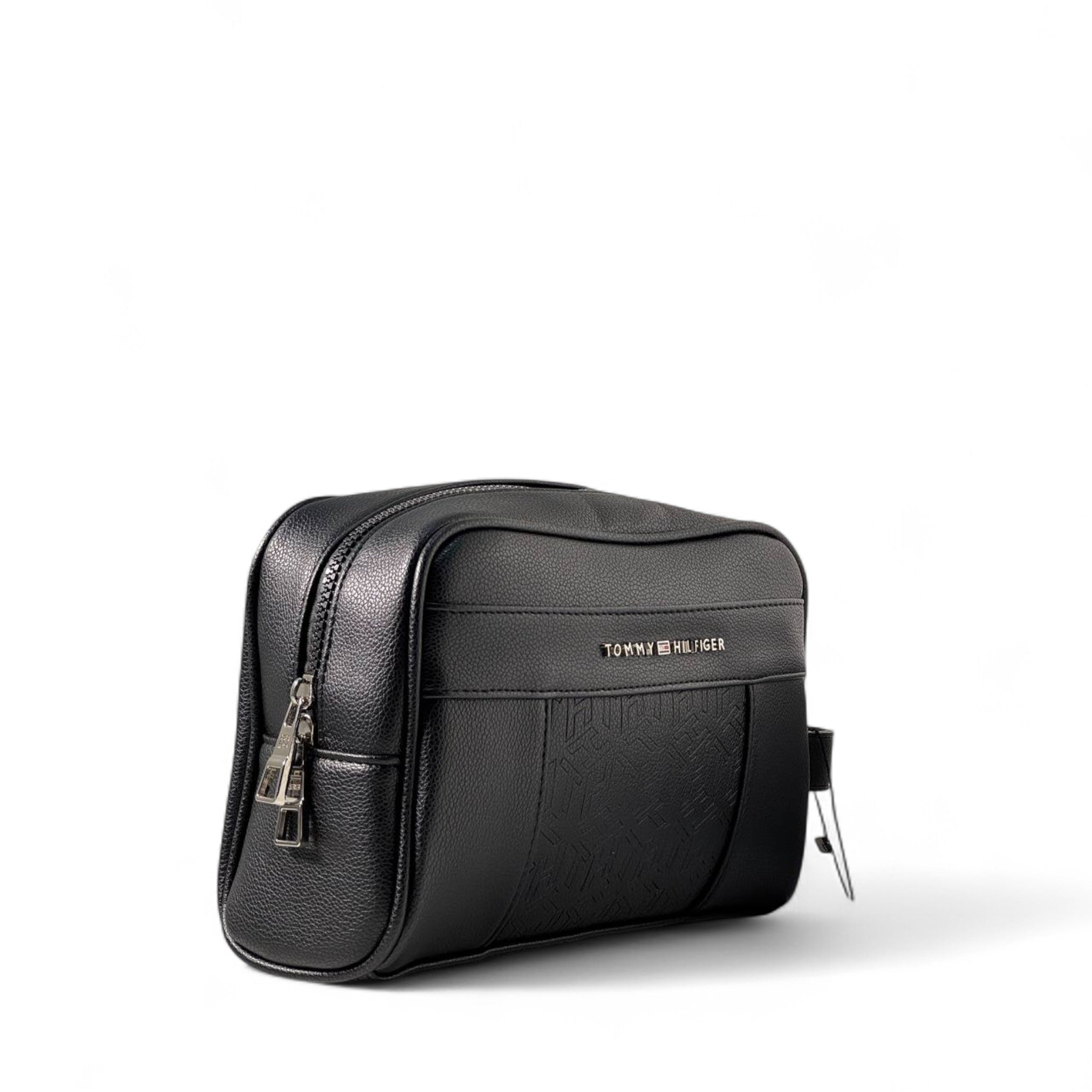 Tommy Hilfiger Black Toiletry Bag ๐ค | Embossed Logo Travel Kit