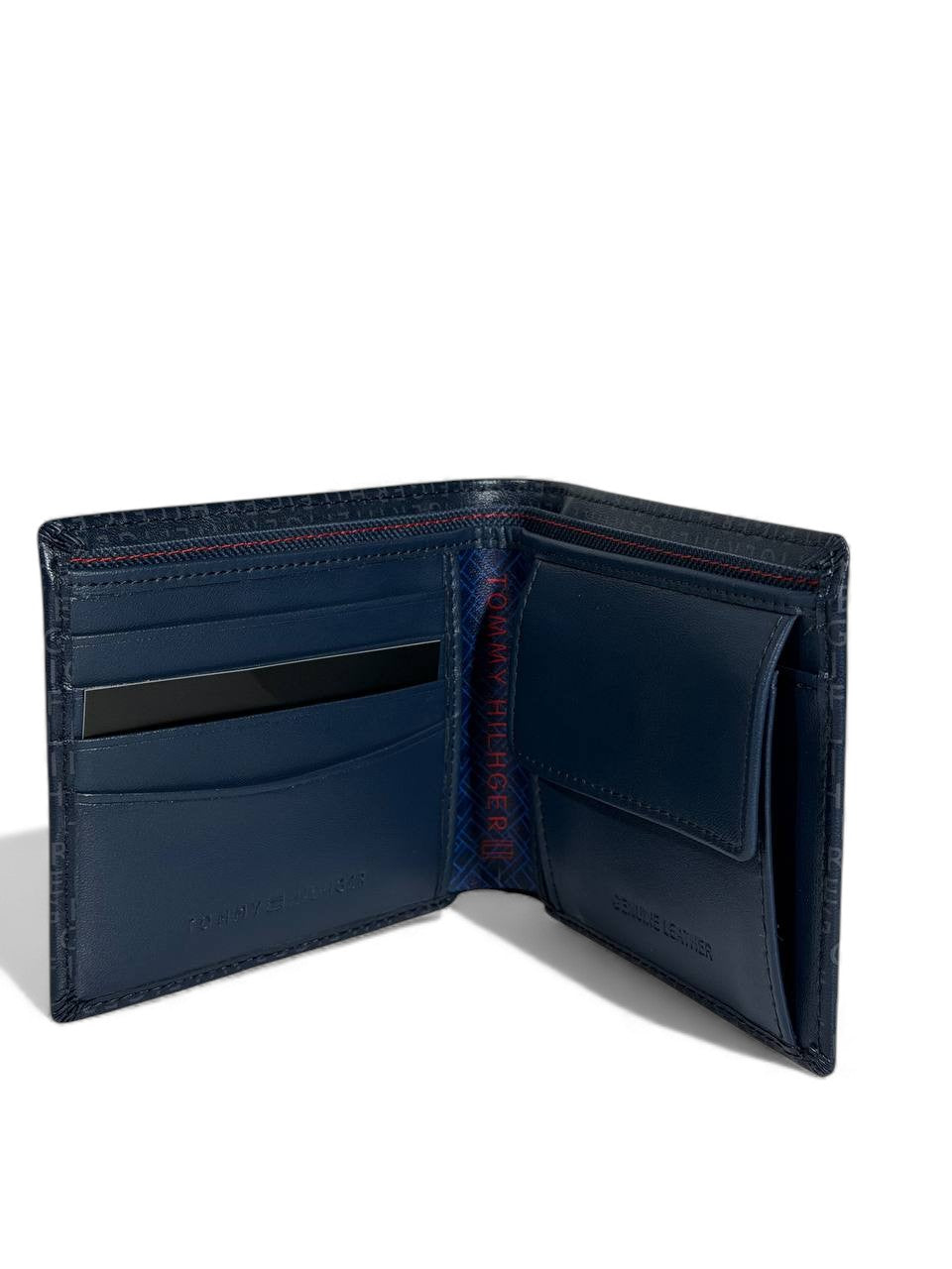 Tommy Hilfiger Monogram Navy Bifold Wallet – Premium Leather 🖤💙