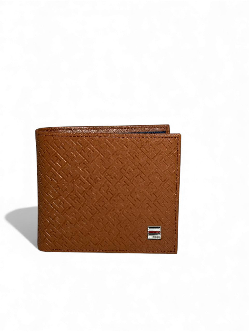Tommy Hilfiger Brown Embossed Leather Wallet 🤎✨ | Luxury Monogram Design