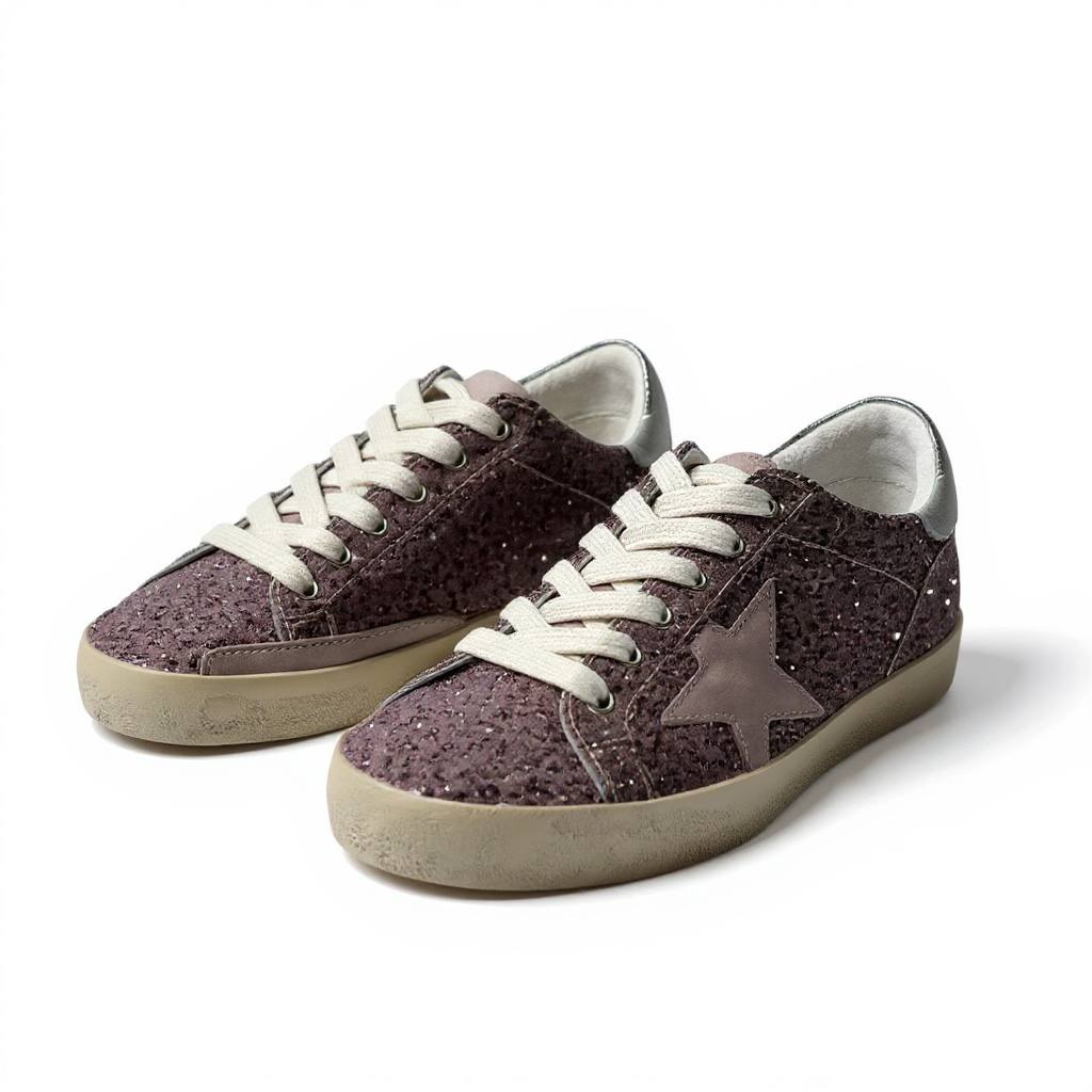 ✨ Golden Goose Glitter Star Sneakers – Purple Shine Low-Top Edition ⭐💜✨
