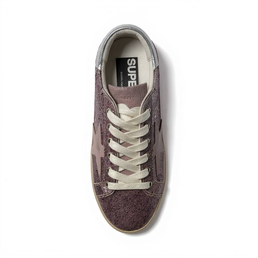 ✨ Golden Goose Glitter Star Sneakers – Purple Shine Low-Top Edition ⭐💜✨