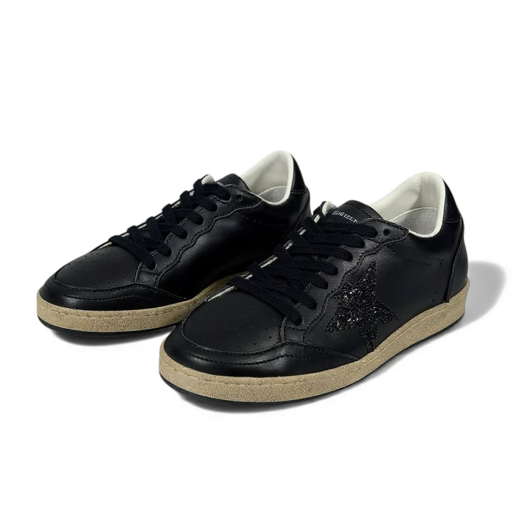 ✨ Golden Goose Black Leather Star Sneakers – Classic Distressed Edition ⭐🖤