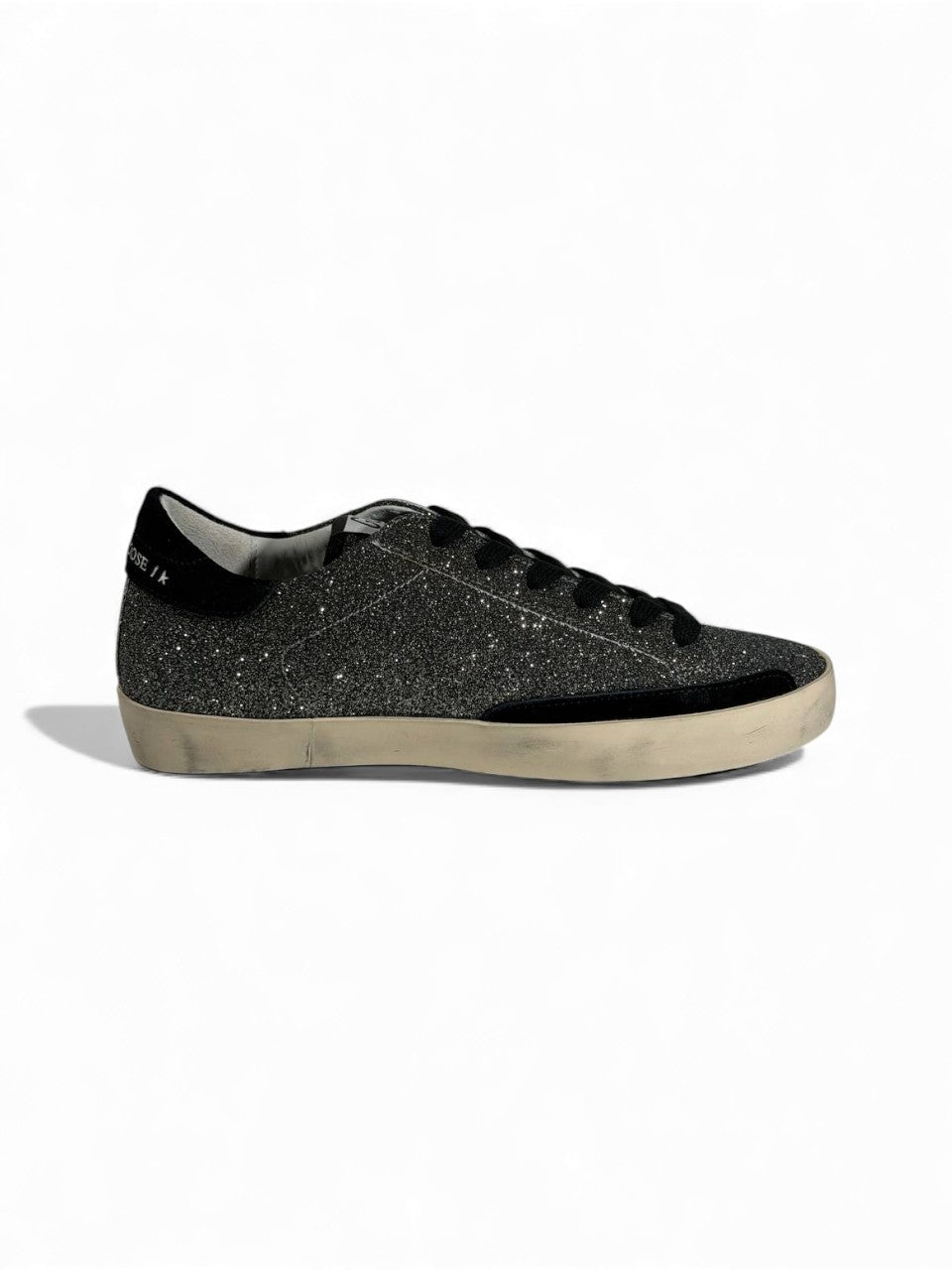 ✨ Golden Goose Black Glitter Star Sneakers – Midnight Sparkle Edition ⭐🖤✨