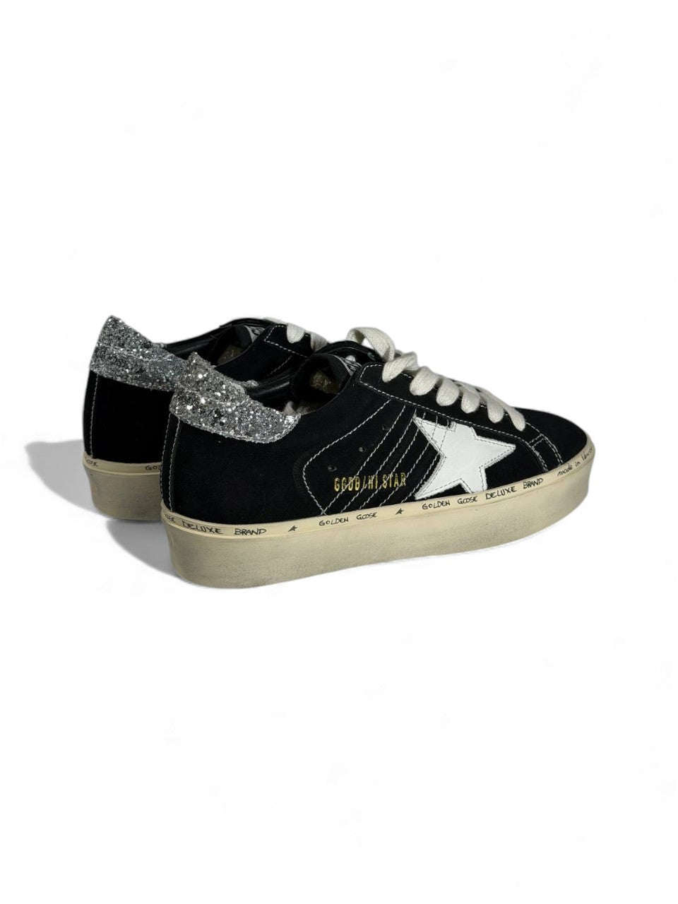 ✨ Golden Goose Black Suede Sneakers – White Star & Silver Heel Edition ⭐⚡