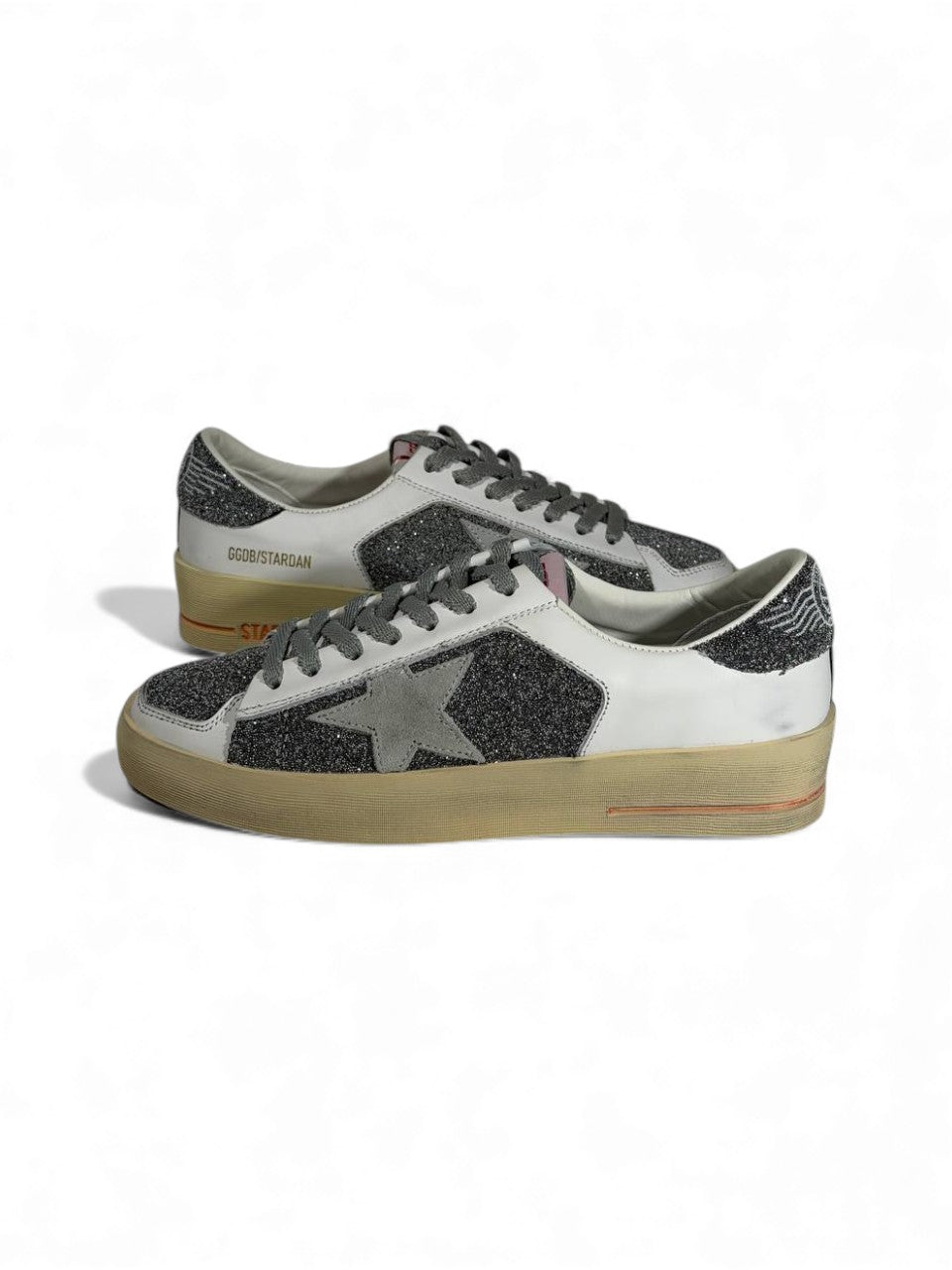 ✨ Golden Goose Stardan Glitter Sneakers – Black & White Retro Luxe Edition ⭐✨